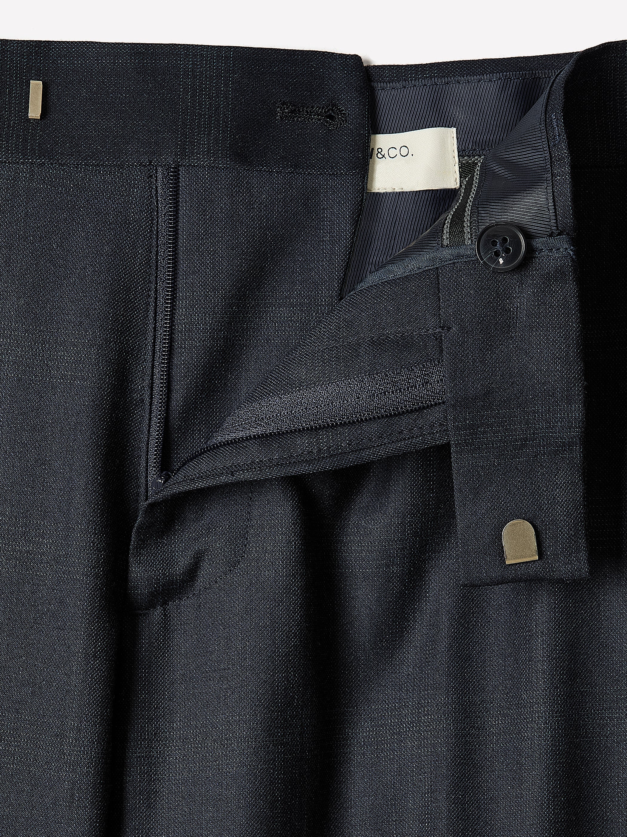Tailored Fit Navy Checkered Suit Pant rw&co Special Offer