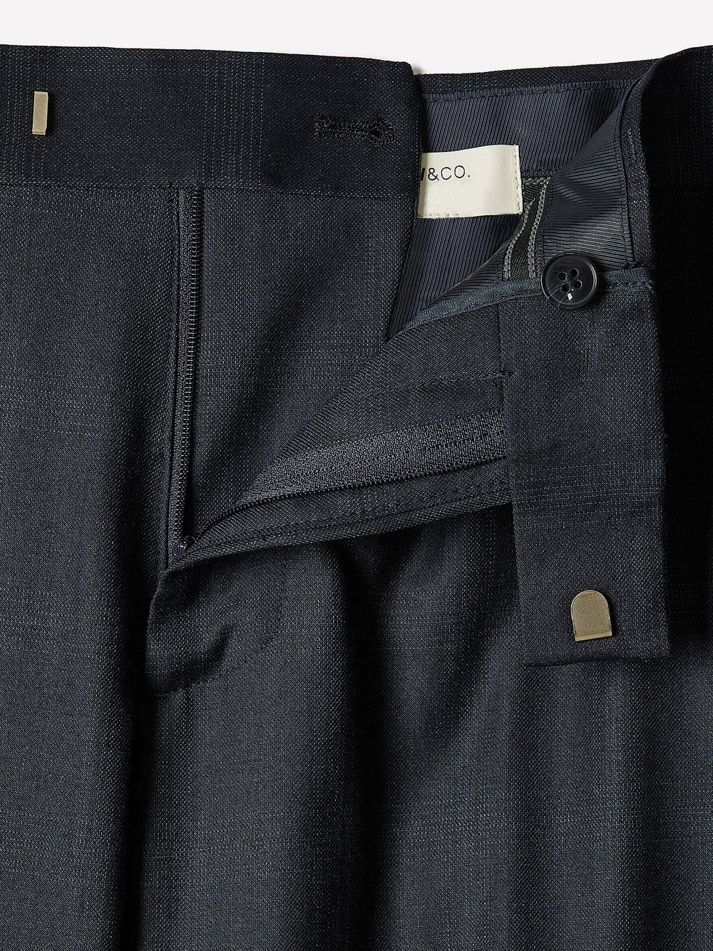 Tailored Fit Navy Checkered Suit Pant rw&co Special Offer