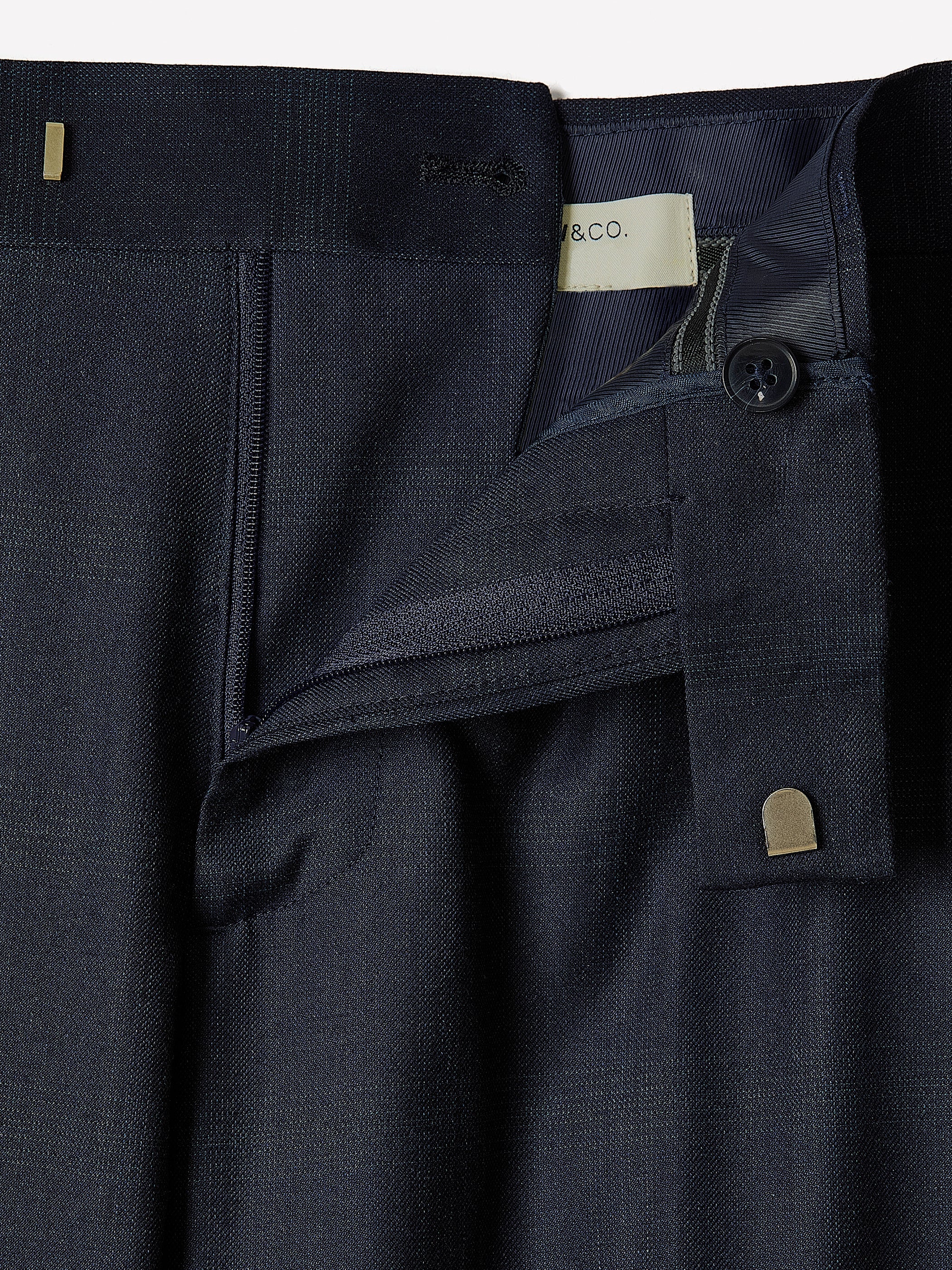 Slim Fit Navy Checkered Suit Pant rw&co Special Promo Price