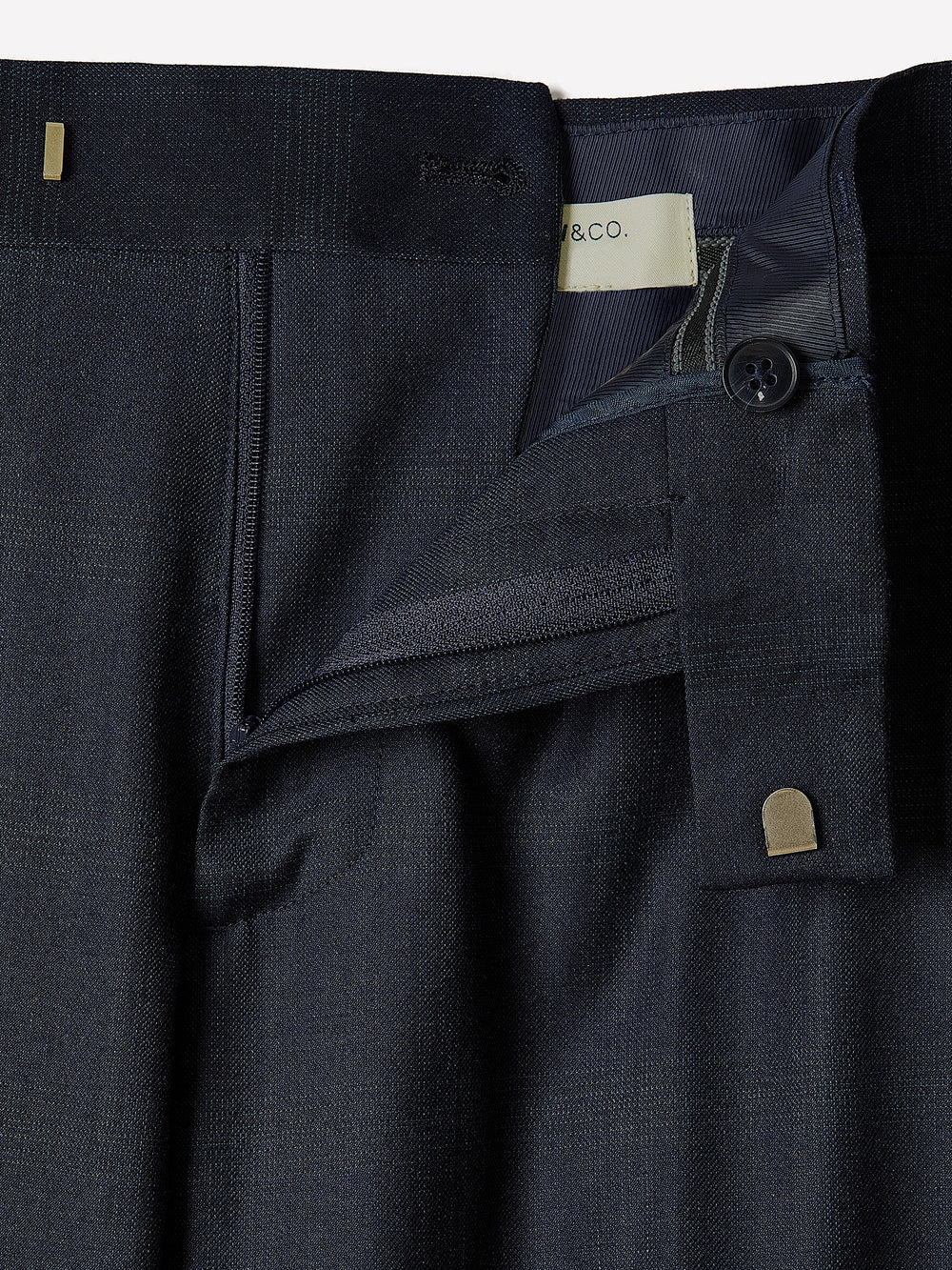 Slim Fit Navy Checkered Suit Pant rw&co Special Promo Price