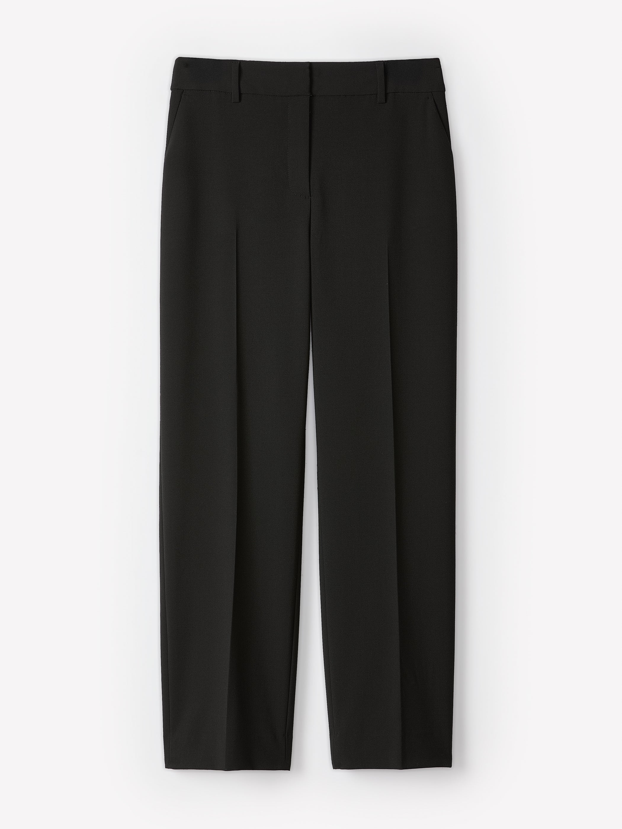 Black Mid-Rise Straight-Leg Cropped Pant rw&co Great Value Deal