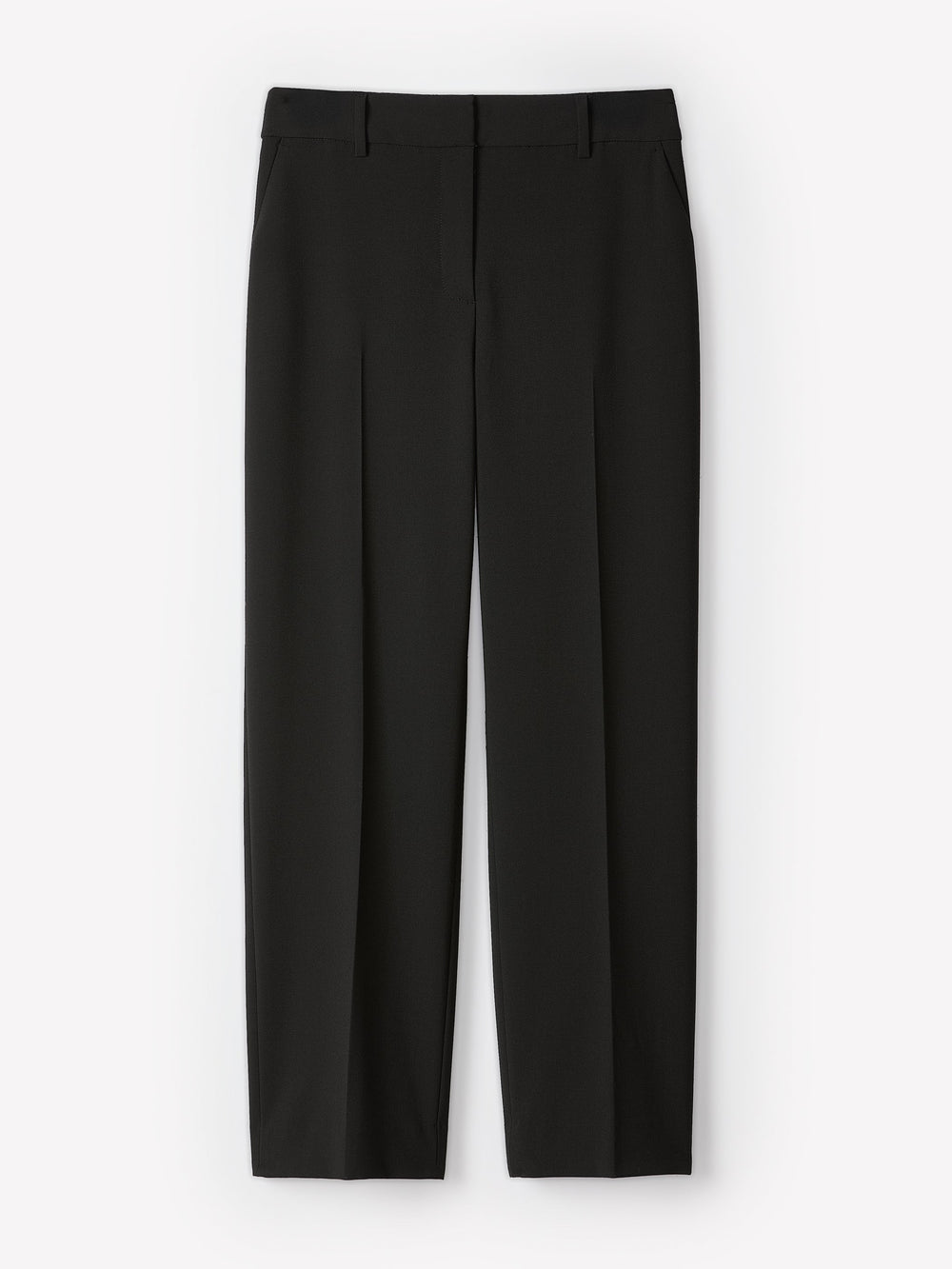 Black Mid-Rise Straight-Leg Cropped Pant rw&co Great Value Deal
