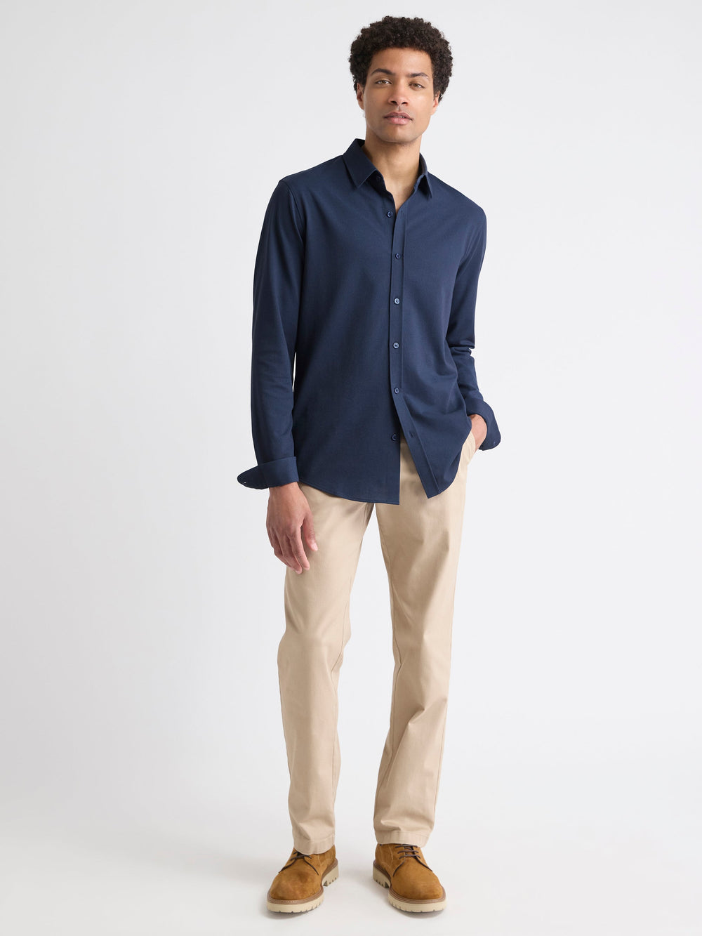 Long-Sleeve Piqué-Knit Shirt rw&co On Sale