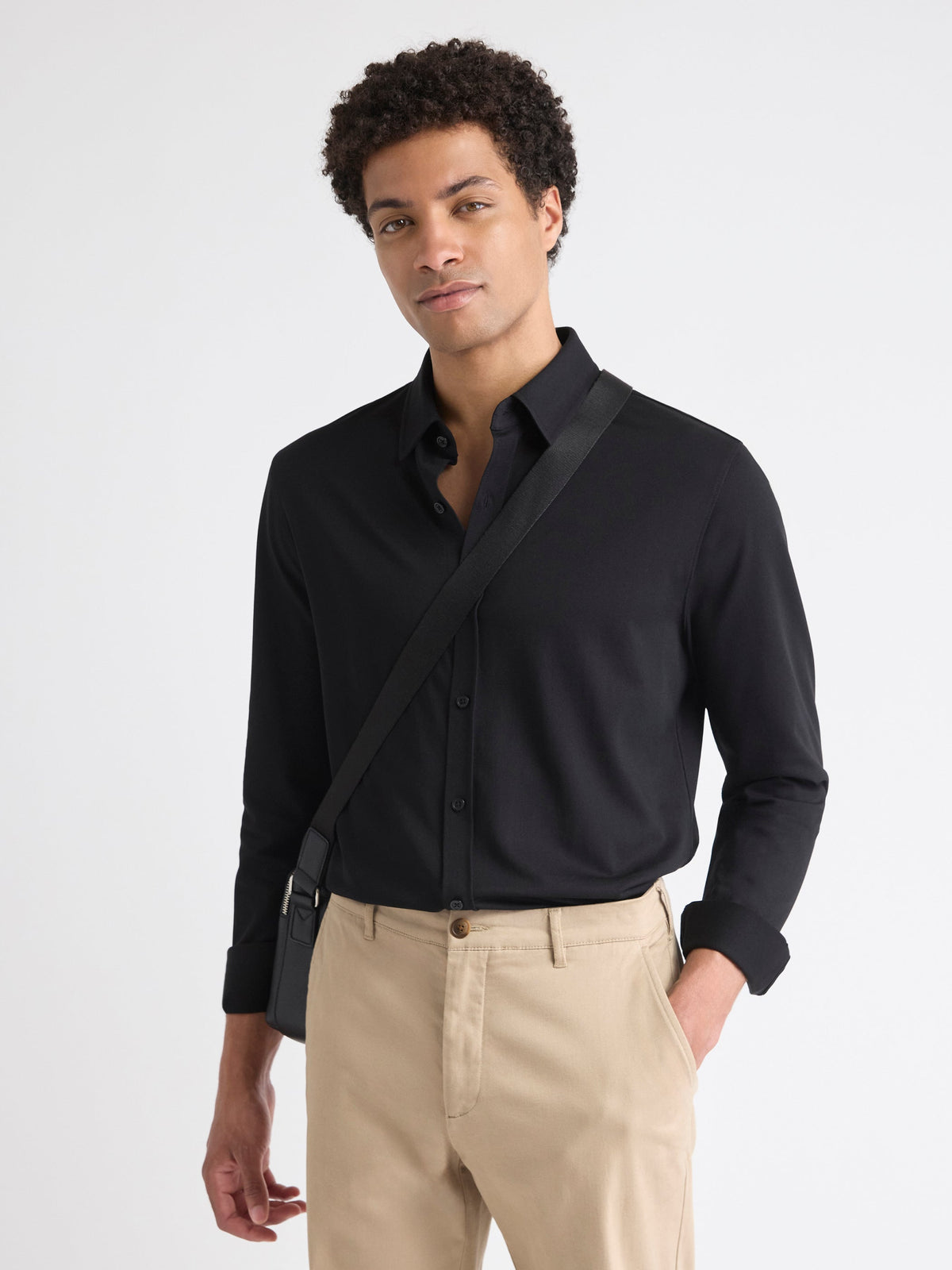 Long-Sleeve Piqué-Knit Shirt rw&co On Sale
