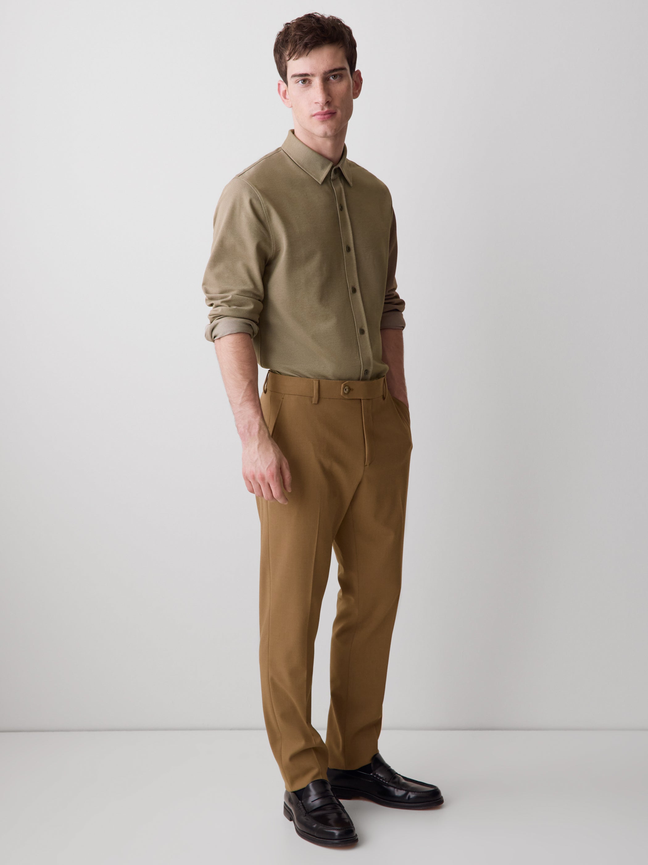 Long-Sleeve Piqué-Knit Shirt rw&co On Sale