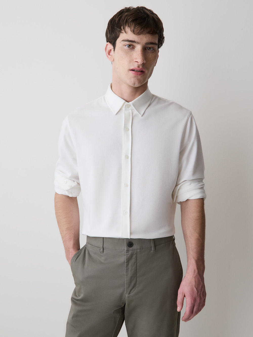 Long-Sleeve Piqué-Knit Shirt rw&co On Sale