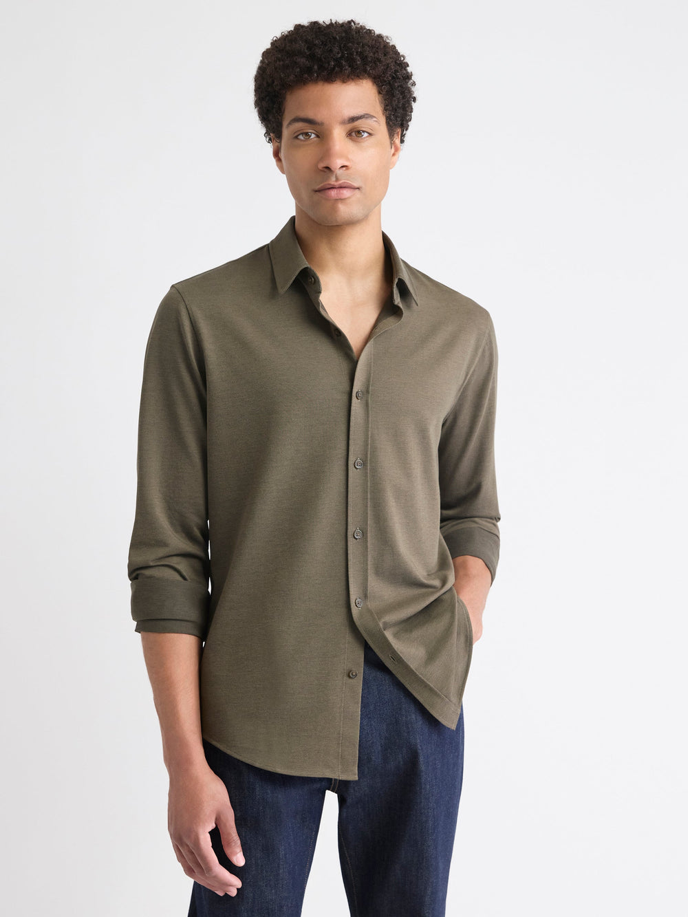 Long-Sleeve Piqué-Knit Shirt rw&co On Sale