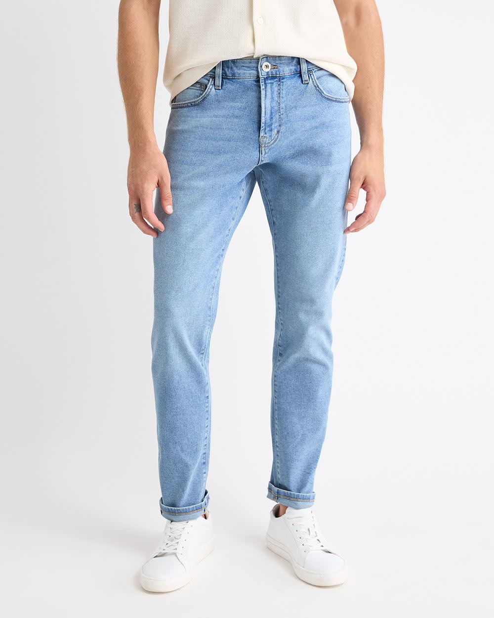 Slim-Fit Light-Wash Jeans rw&co Great Value Deal
