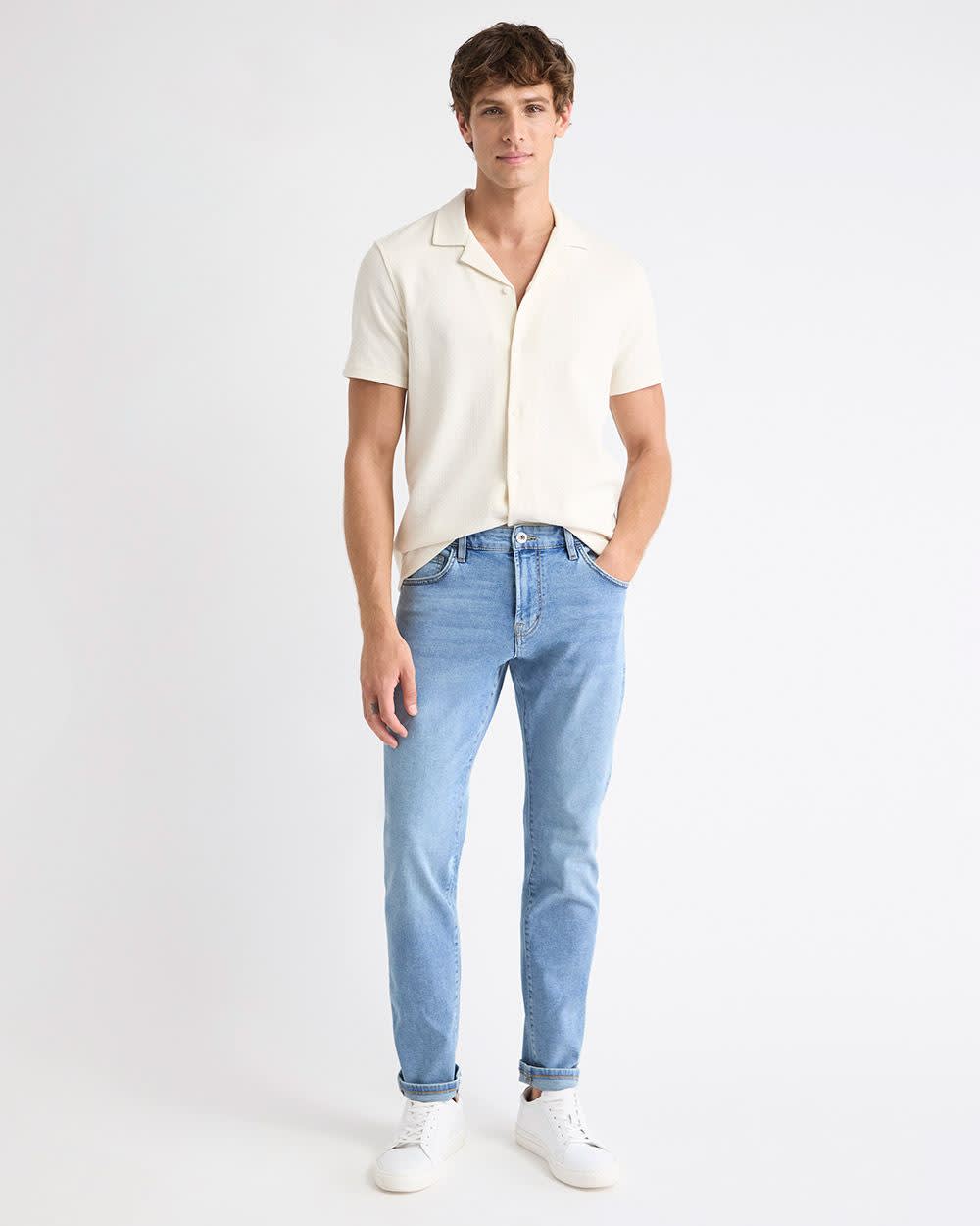 Slim-Fit Light-Wash Jeans rw&co Great Value Deal