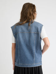 Oversized Sleeveless Denim Jacket rw&co Limited Time Discount
