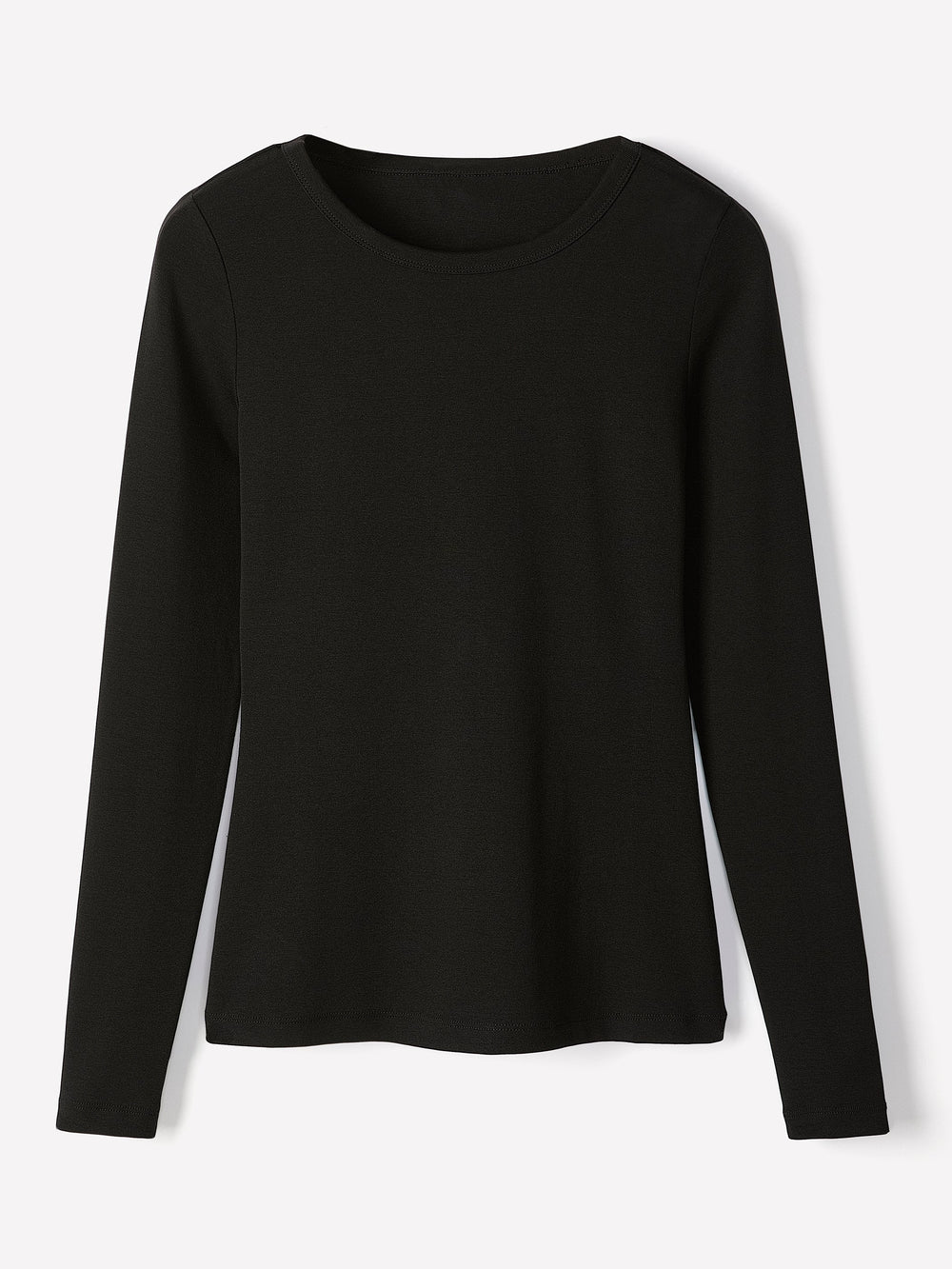 Luxe Knit Long-Sleeve Crew-Neck Fitted Ribbed Tee rw&co Exclusive Sale Price