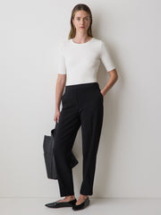 Black Mid-Rise Tapered-Leg Flowy Jogger Pant rw&co Exclusive Sale Price