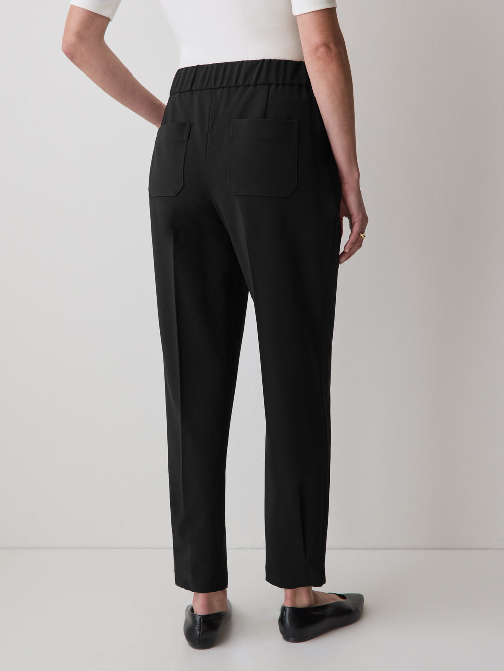 Black Mid-Rise Tapered-Leg Flowy Jogger Pant rw&co Exclusive Sale Price