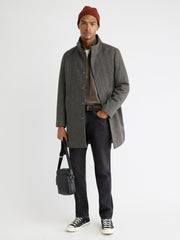 Classic Mock-Neck Heathered-Wool Coat with Dickey rw&co Great Value Deal