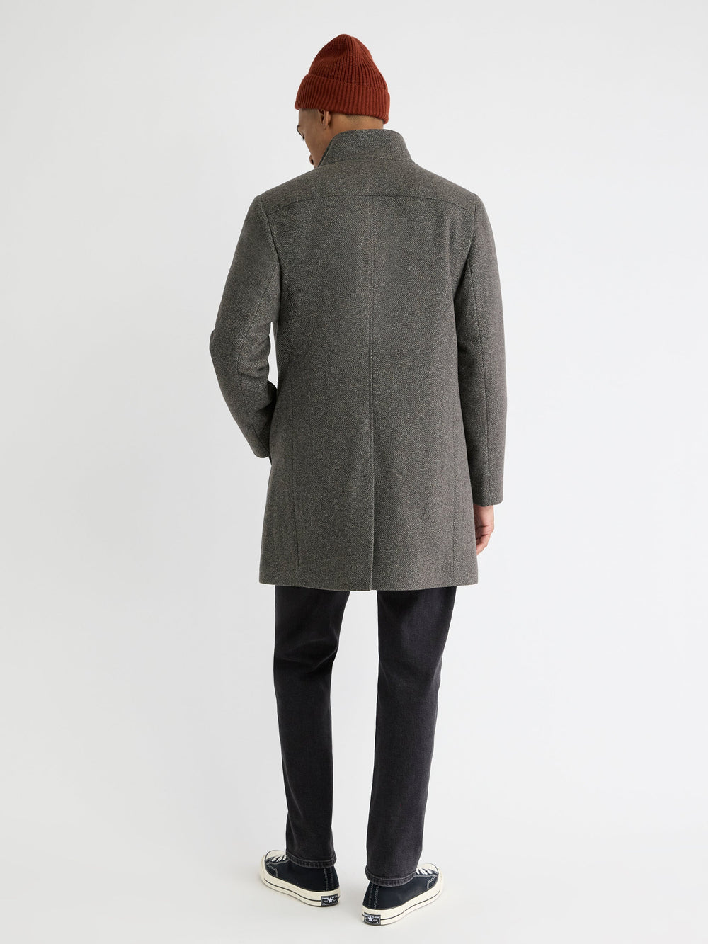 Classic Mock-Neck Heathered-Wool Coat with Dickey rw&co Great Value Deal