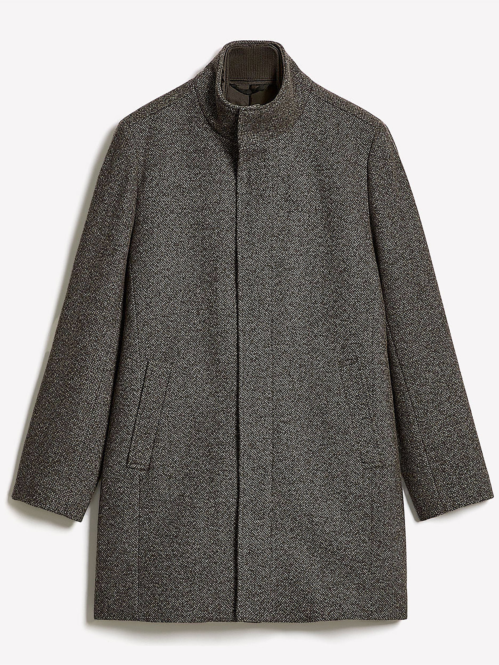 Classic Mock-Neck Heathered-Wool Coat with Dickey rw&co Great Value Deal