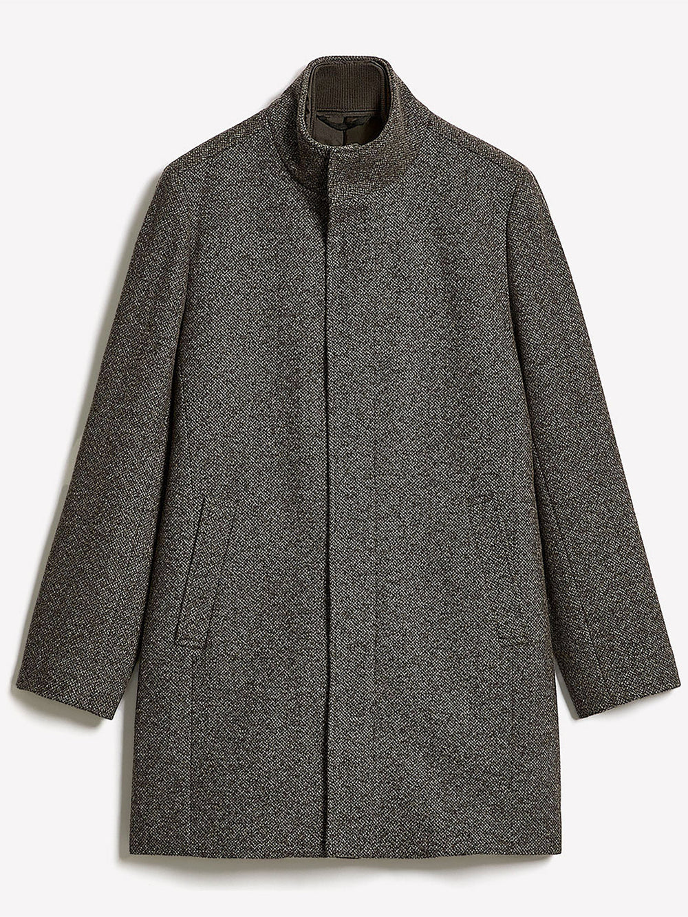 Classic Mock-Neck Heathered-Wool Coat with Dickey rw&co Great Value Deal