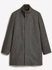 Classic Mock-Neck Heathered-Wool Coat with Dickey rw&co Great Value Deal