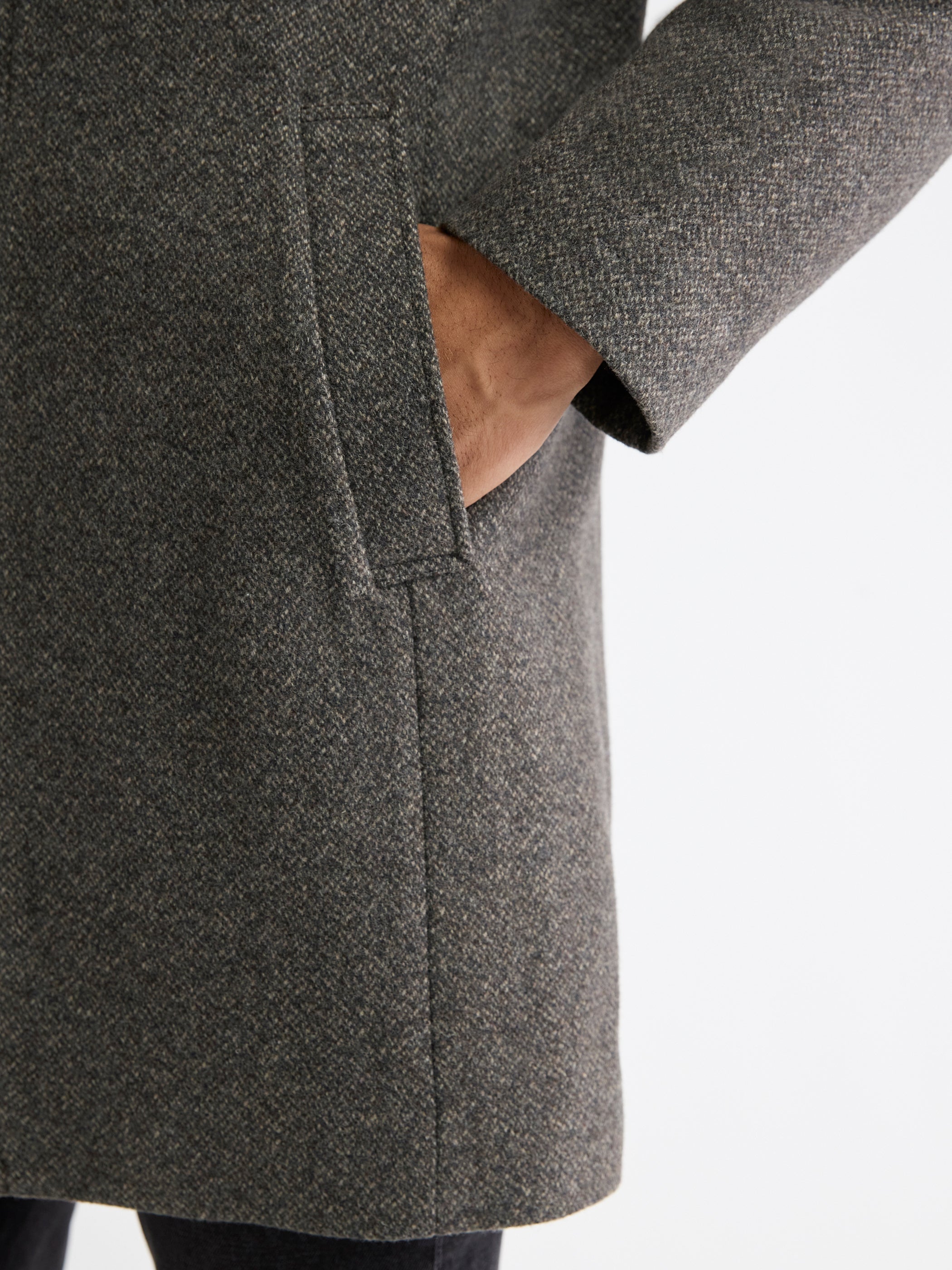 Classic Mock-Neck Heathered-Wool Coat with Dickey rw&co Great Value Deal