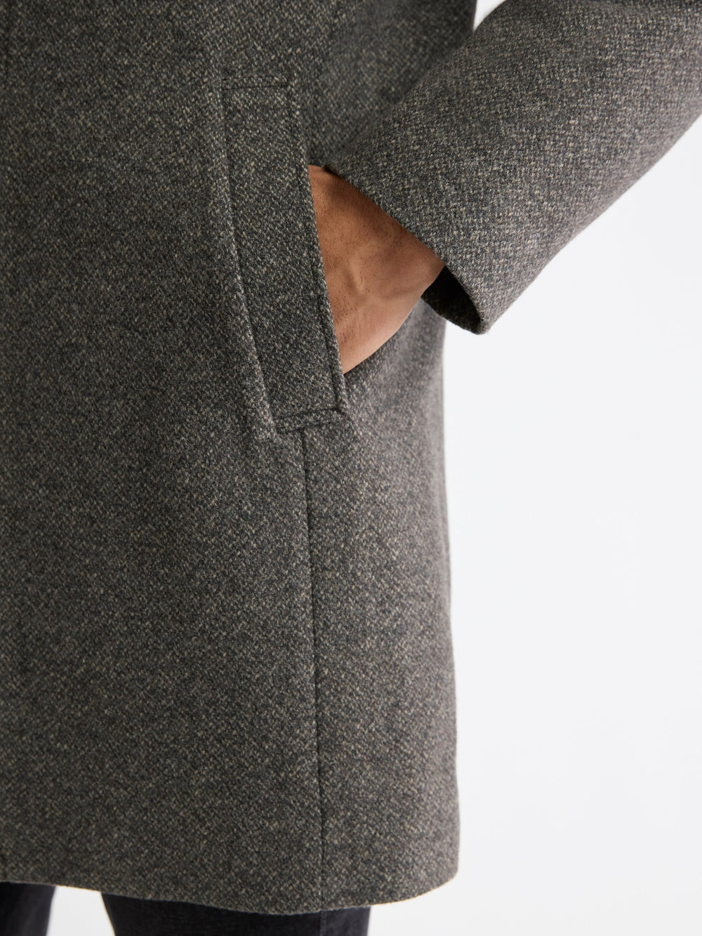 Classic Mock-Neck Heathered-Wool Coat with Dickey rw&co Great Value Deal