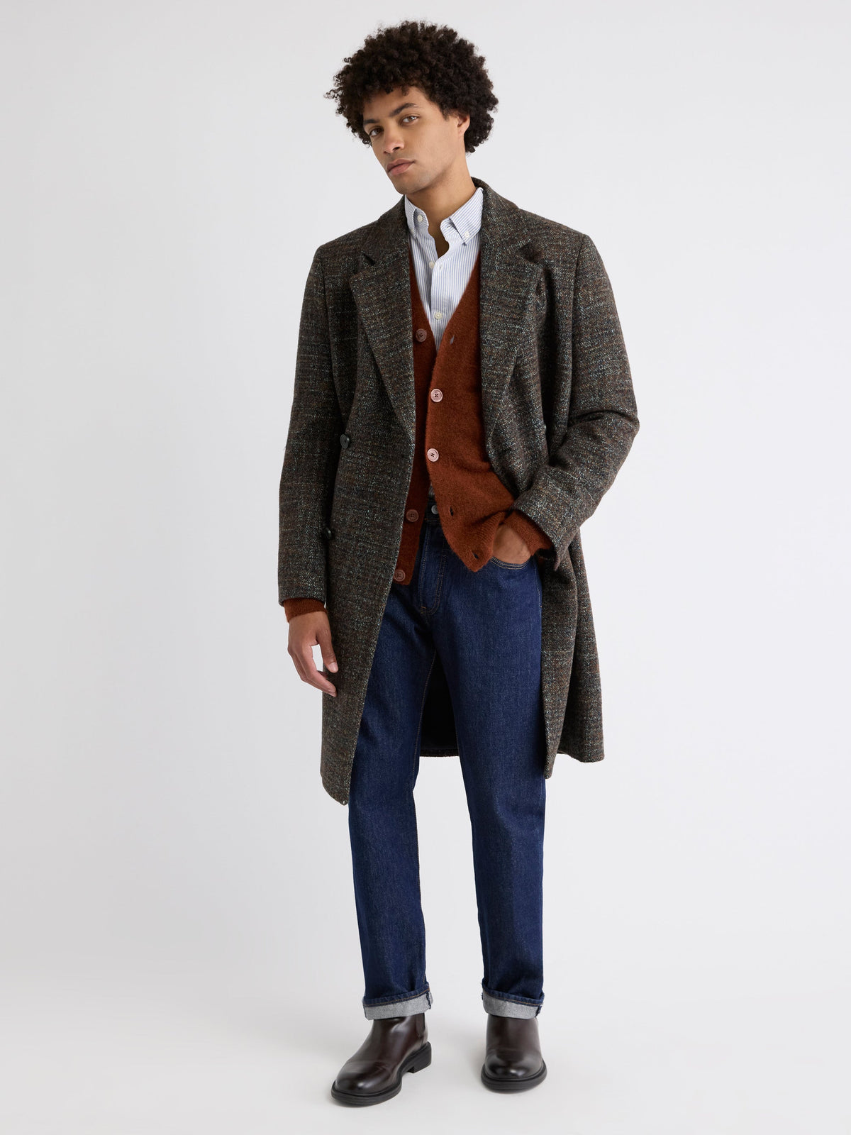 Classic Double-Breasted Bouclé Coat rw&co Special Promo Price