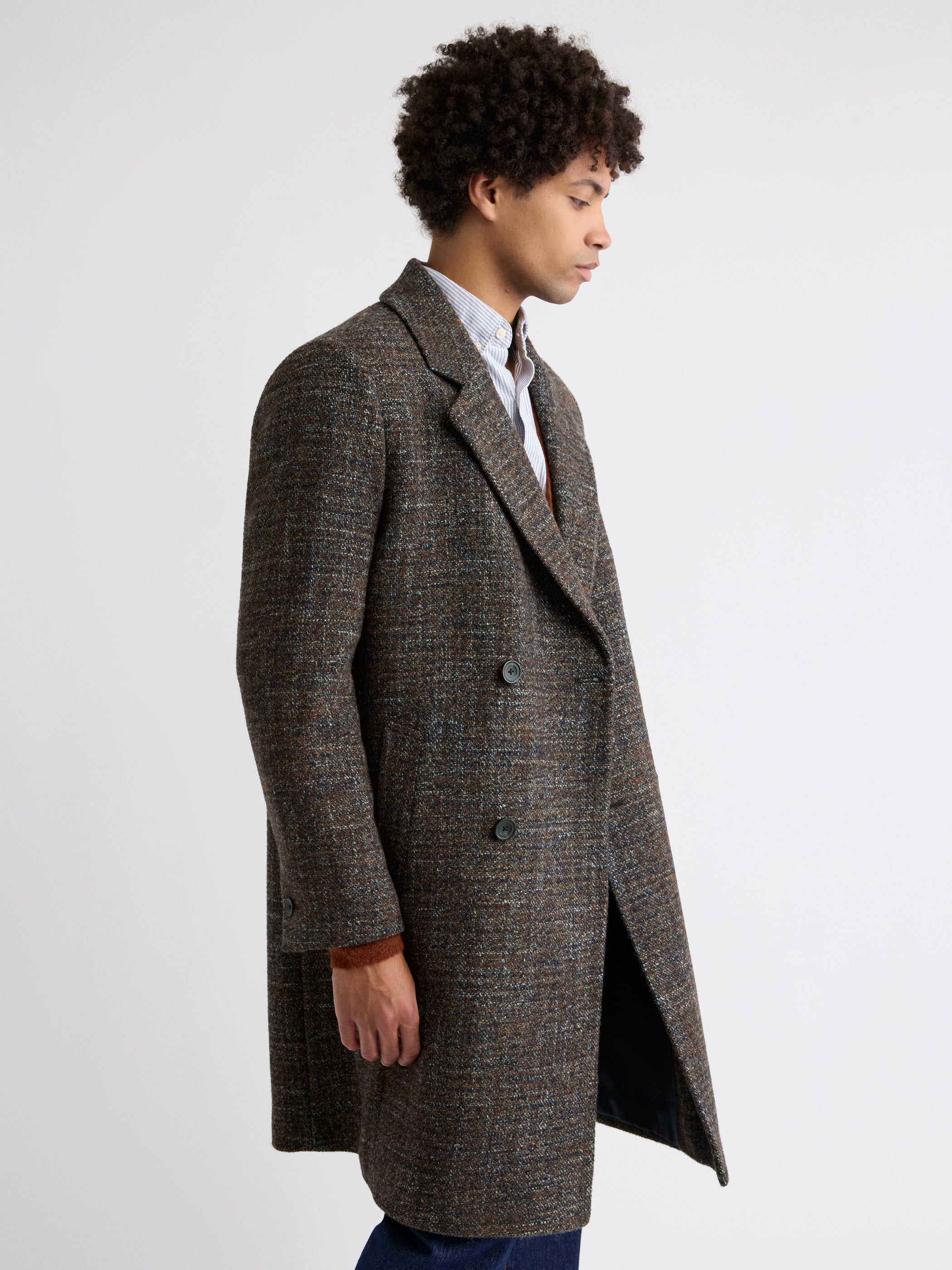 Classic Double-Breasted Bouclé Coat rw&co Special Promo Price