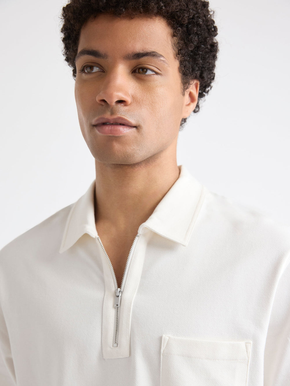 Oversized Short-Sleeve Quarter-Zip Polo rw&co Special Offer