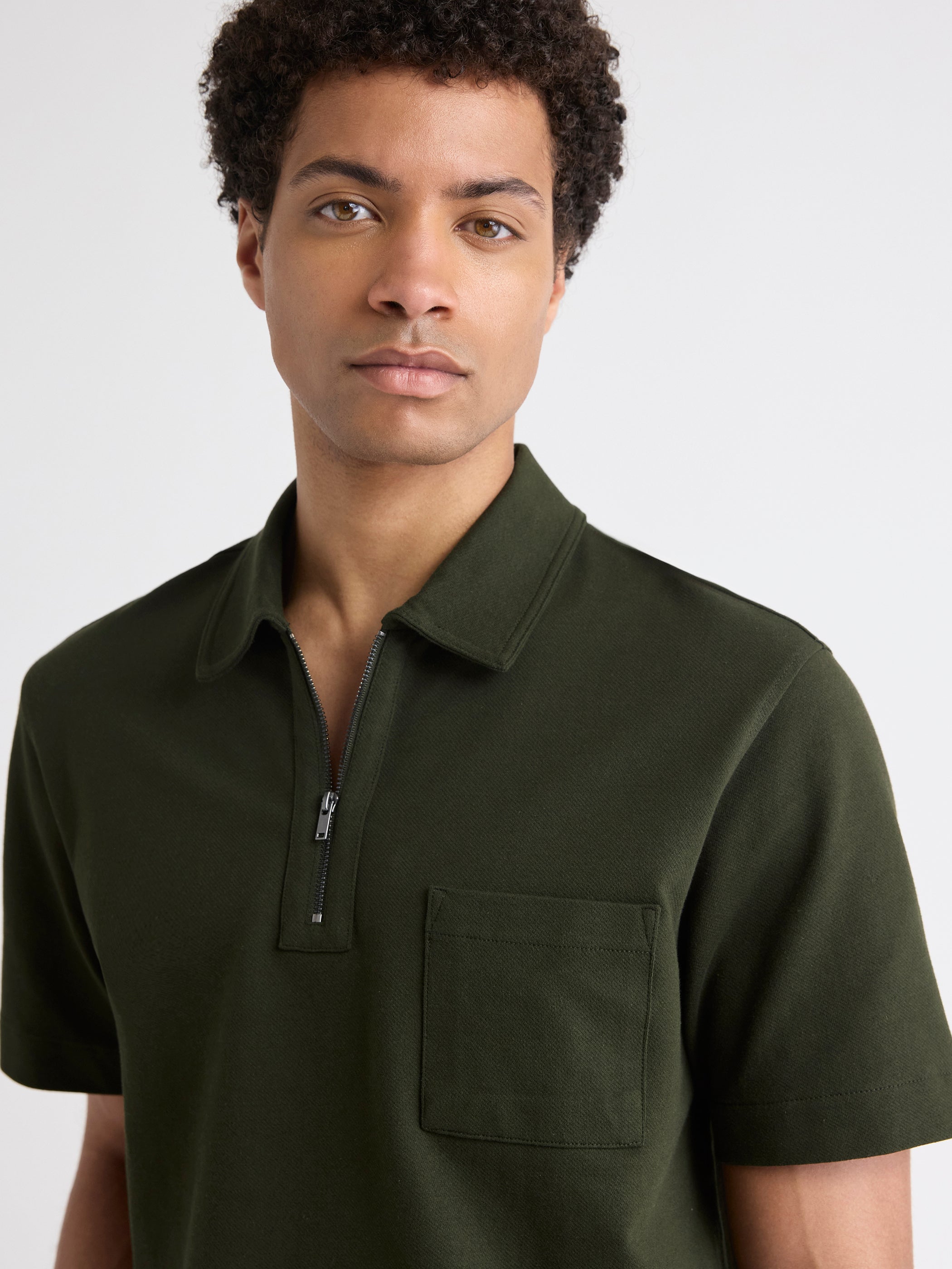 Oversized Short-Sleeve Quarter-Zip Polo rw&co Special Offer