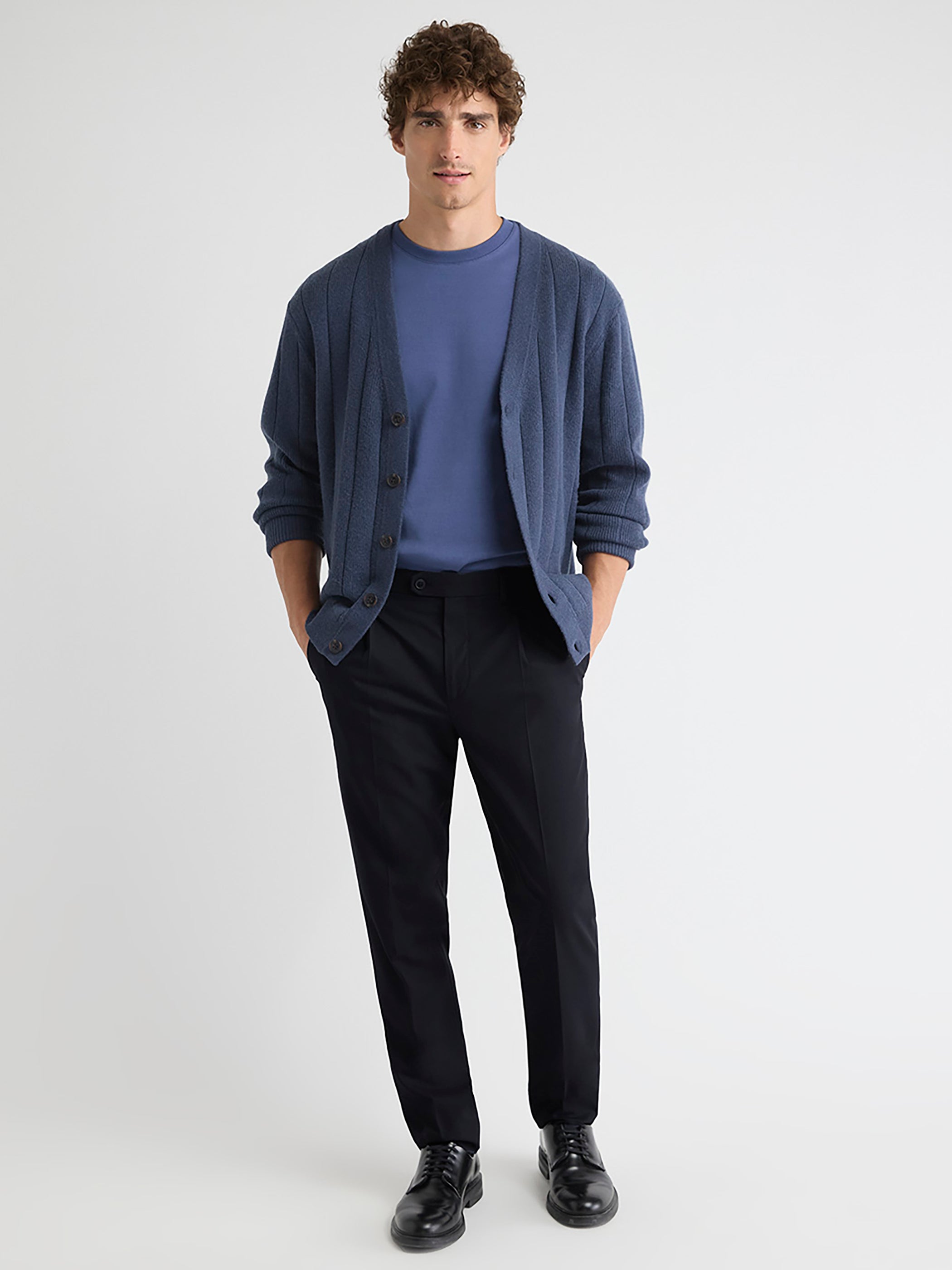 Wool-Blend Tapered-Leg Pleated Dress Pant rw&co Limited Time Discount