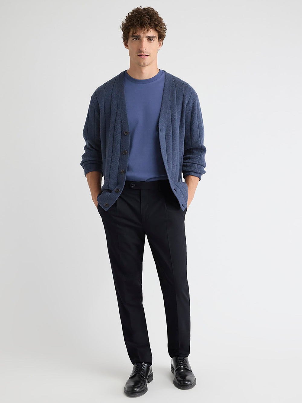 Wool-Blend Tapered-Leg Pleated Dress Pant rw&co Limited Time Discount