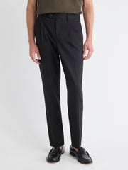 Wool-Blend Tapered-Leg Pleated Dress Pant rw&co Limited Time Discount