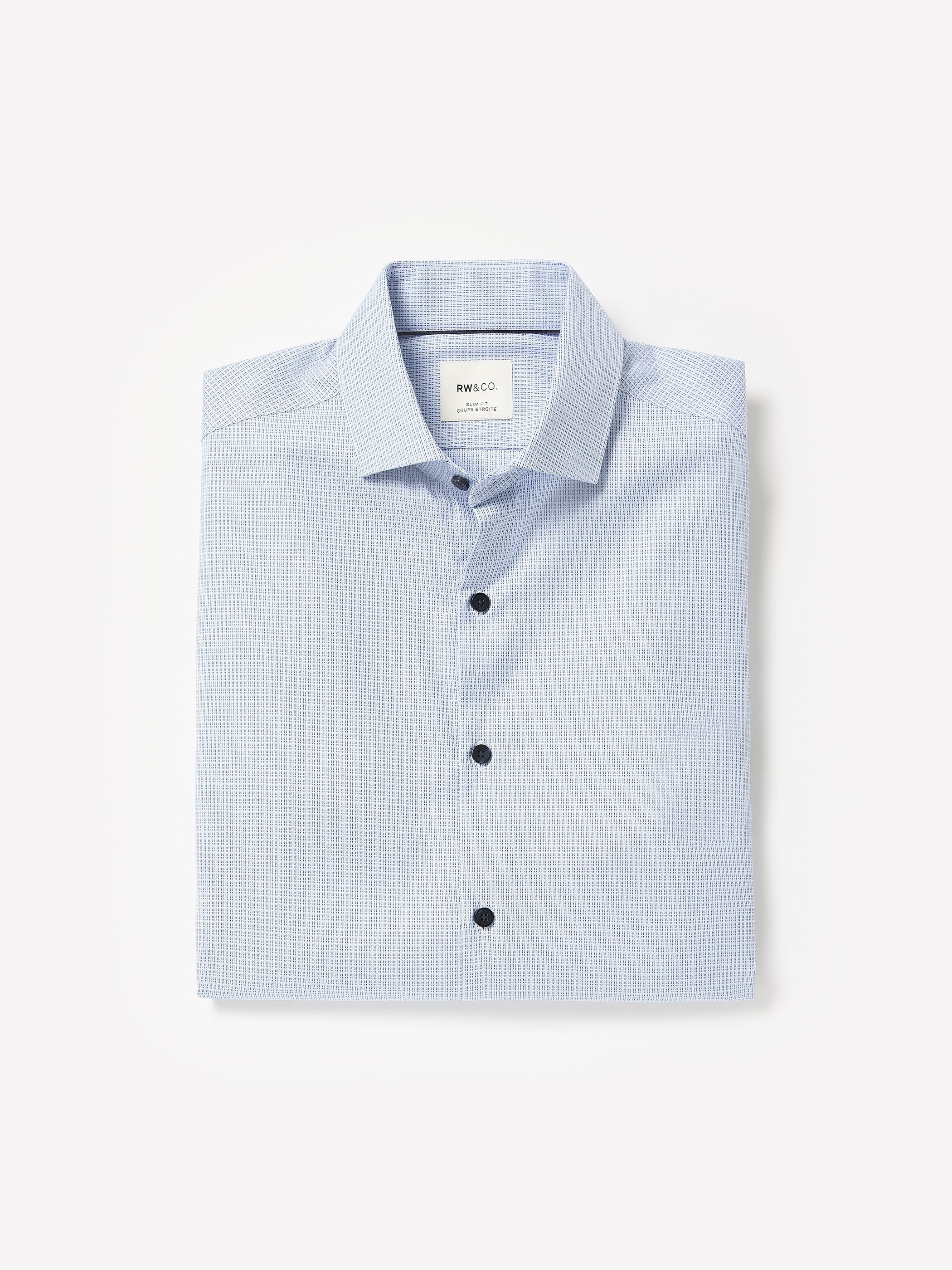 Light Blue Slim Fit Dobby Dress Shirt rw&co Great Value Deal