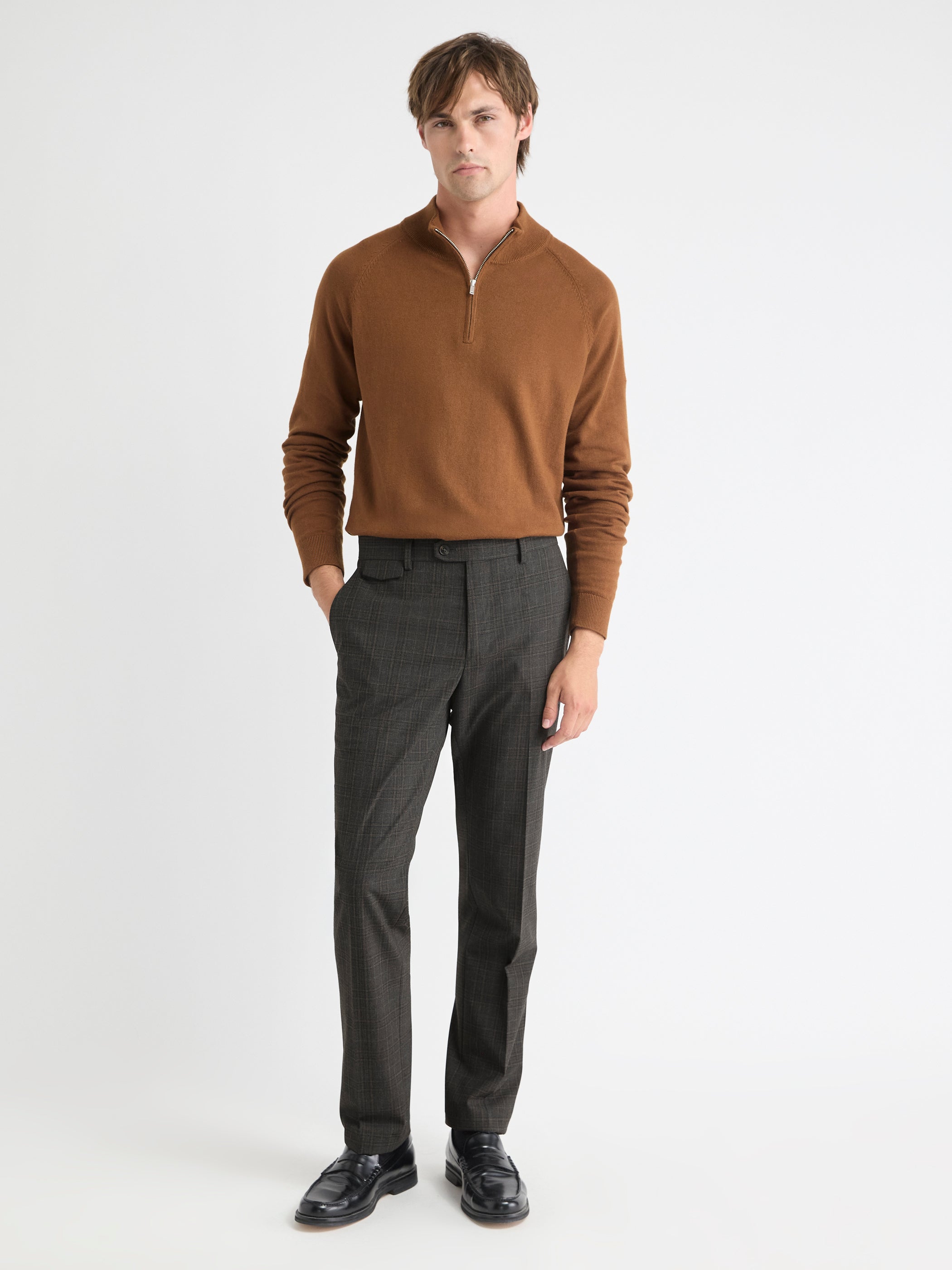 Slim Fit Prince-of-Wales Pant rw&co Great Value Deal