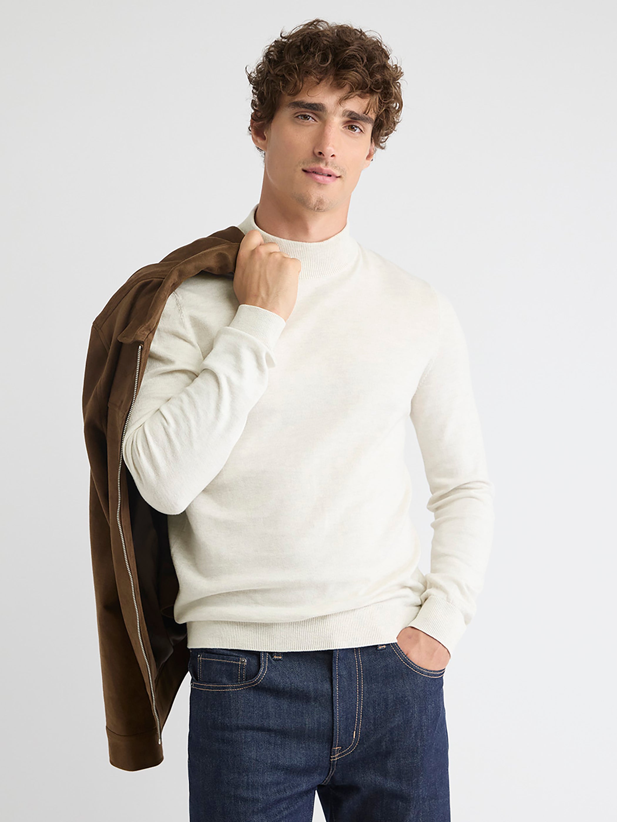 Long-Sleeve Mock-Neck Sweater rw&co On Sale