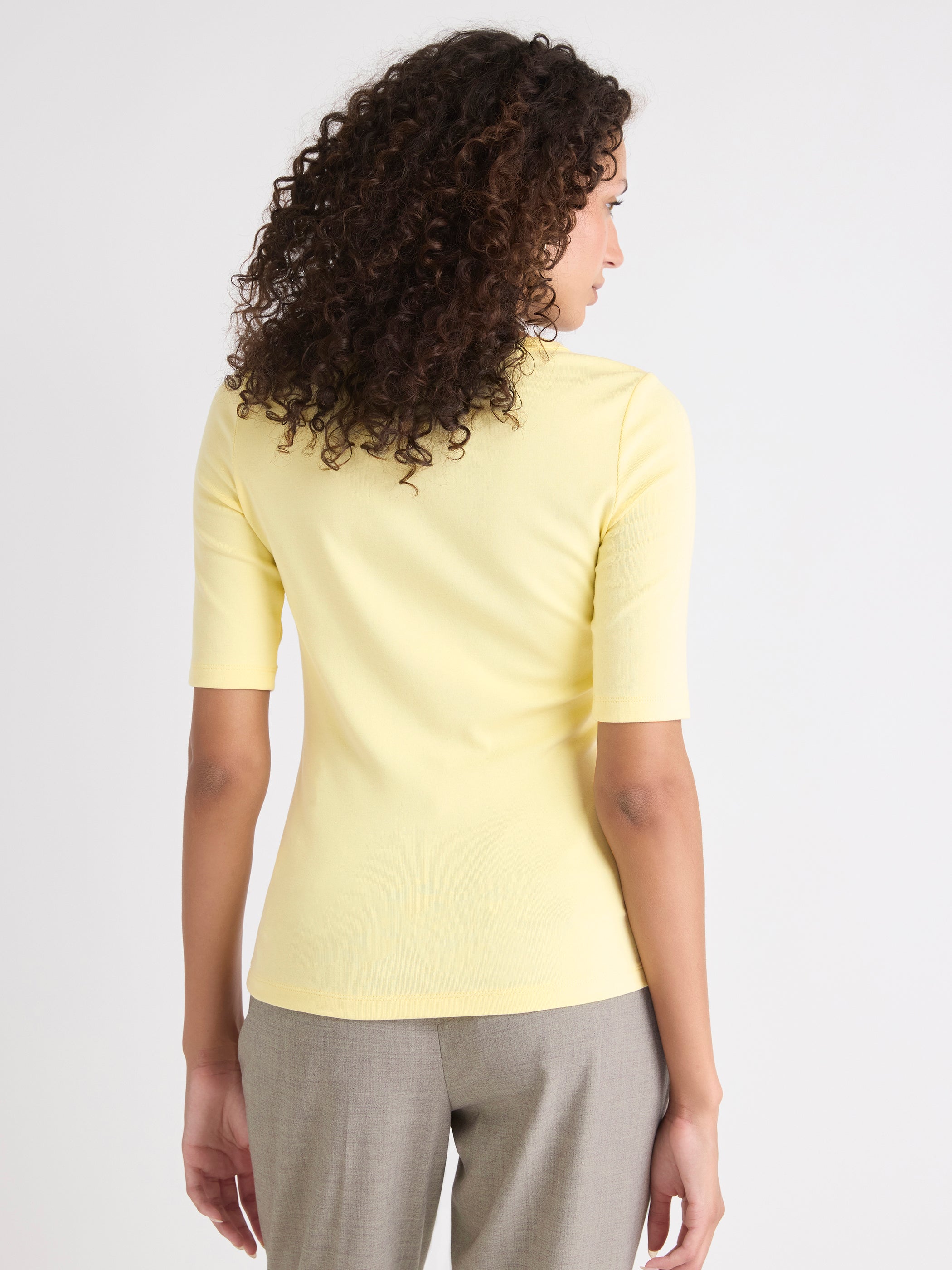 Elbow-Sleeve Crew-Neck Fitted Tee rw&co Special Promo Price