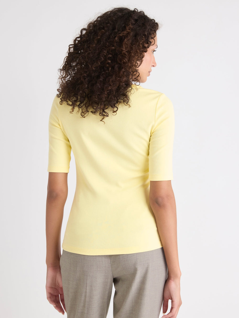 Elbow-Sleeve Crew-Neck Fitted Tee rw&co Special Promo Price
