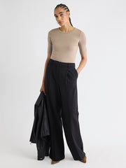 Elbow-Sleeve Crew-Neck Fitted Tee rw&co Special Promo Price