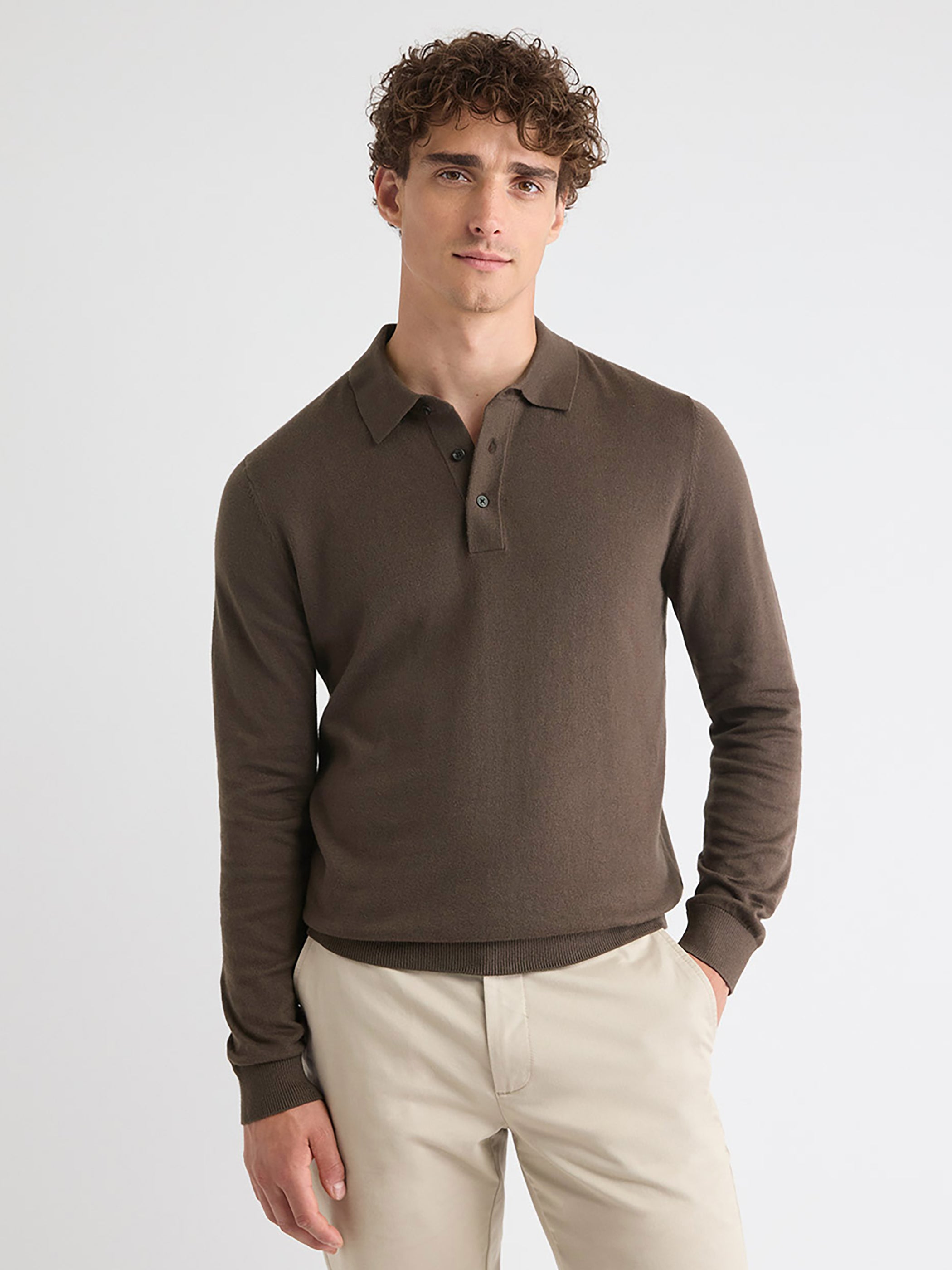 Long-Sleeve Polo Sweater rw&co Special Promo Price
