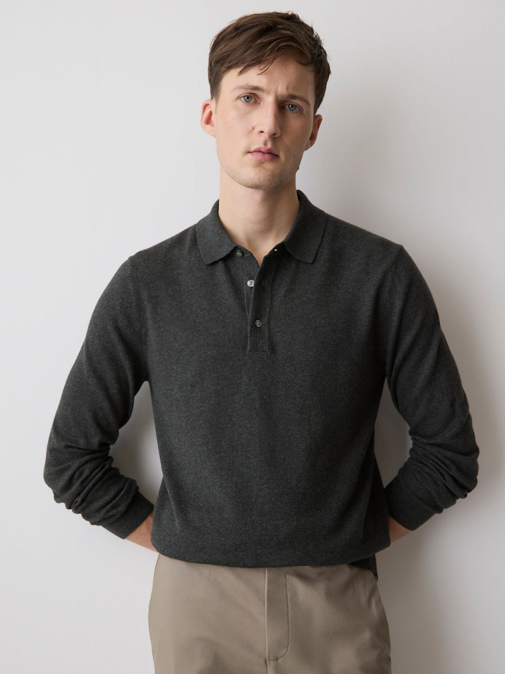 Long-Sleeve Polo Sweater rw&co Special Promo Price