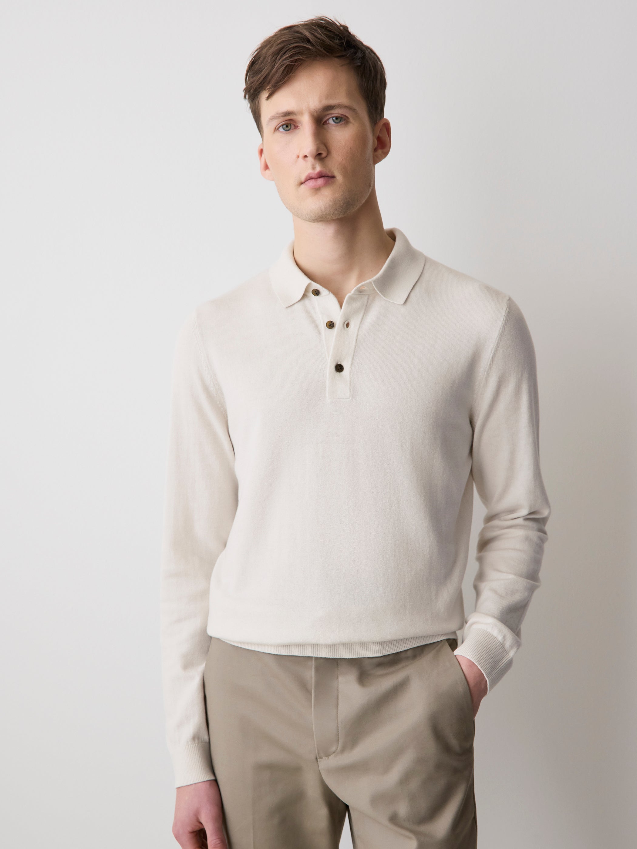Long-Sleeve Polo Sweater rw&co Special Promo Price