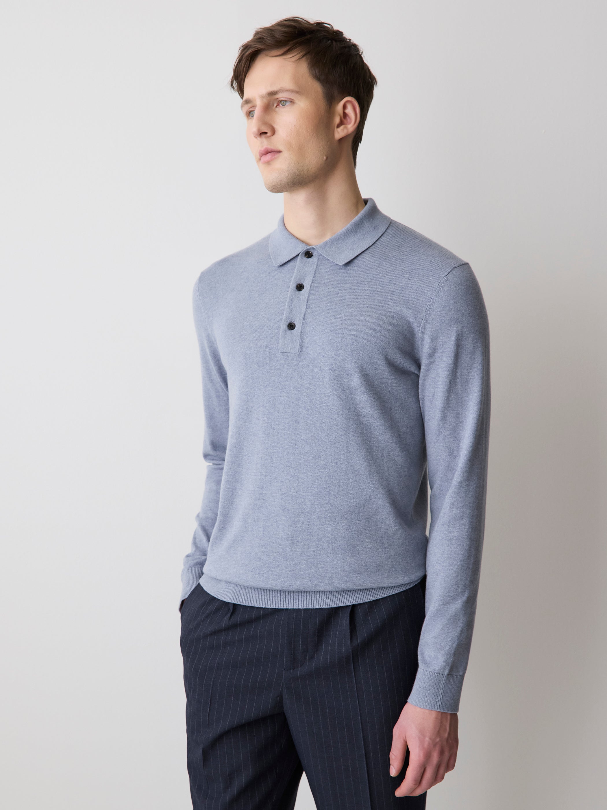 Long-Sleeve Polo Sweater rw&co Special Promo Price