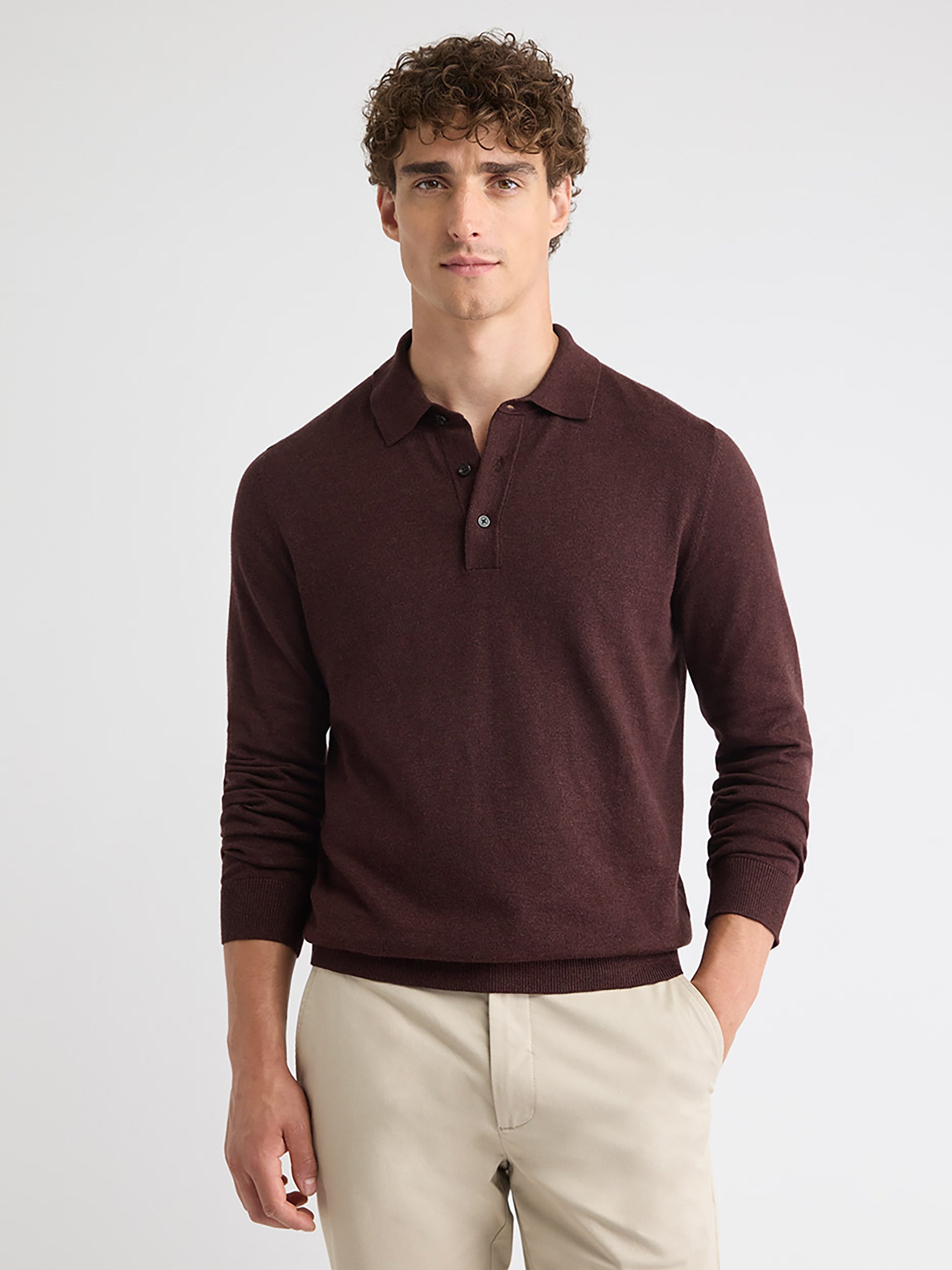 Long-Sleeve Polo Sweater rw&co Special Promo Price