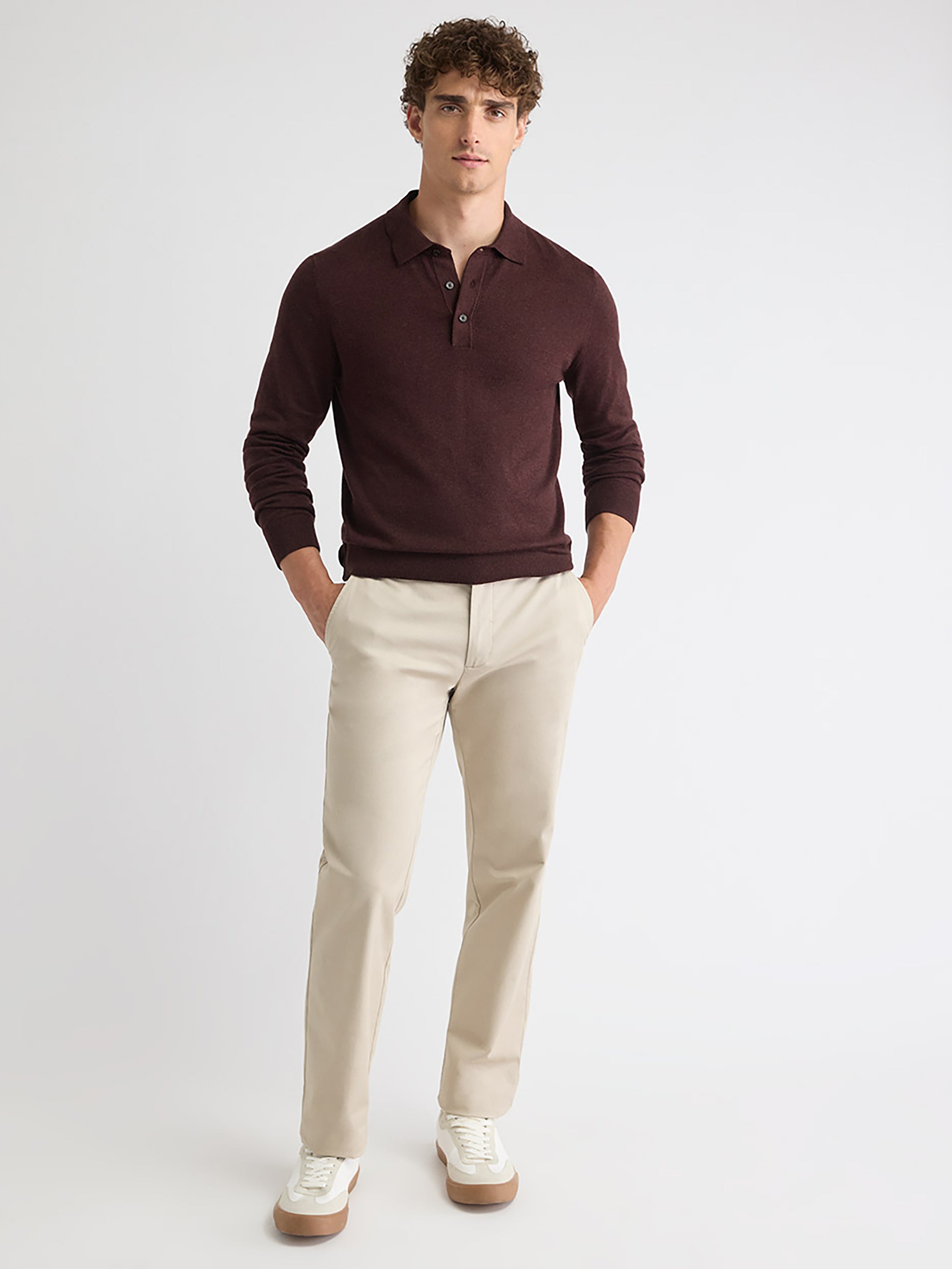 Long-Sleeve Polo Sweater rw&co Special Promo Price