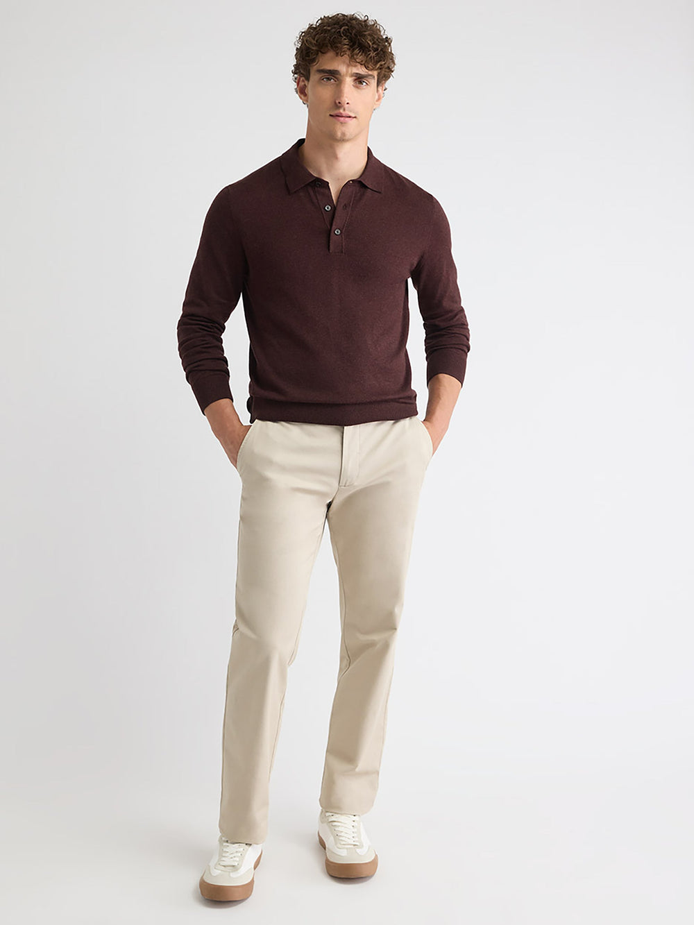 Long-Sleeve Polo Sweater rw&co Special Promo Price