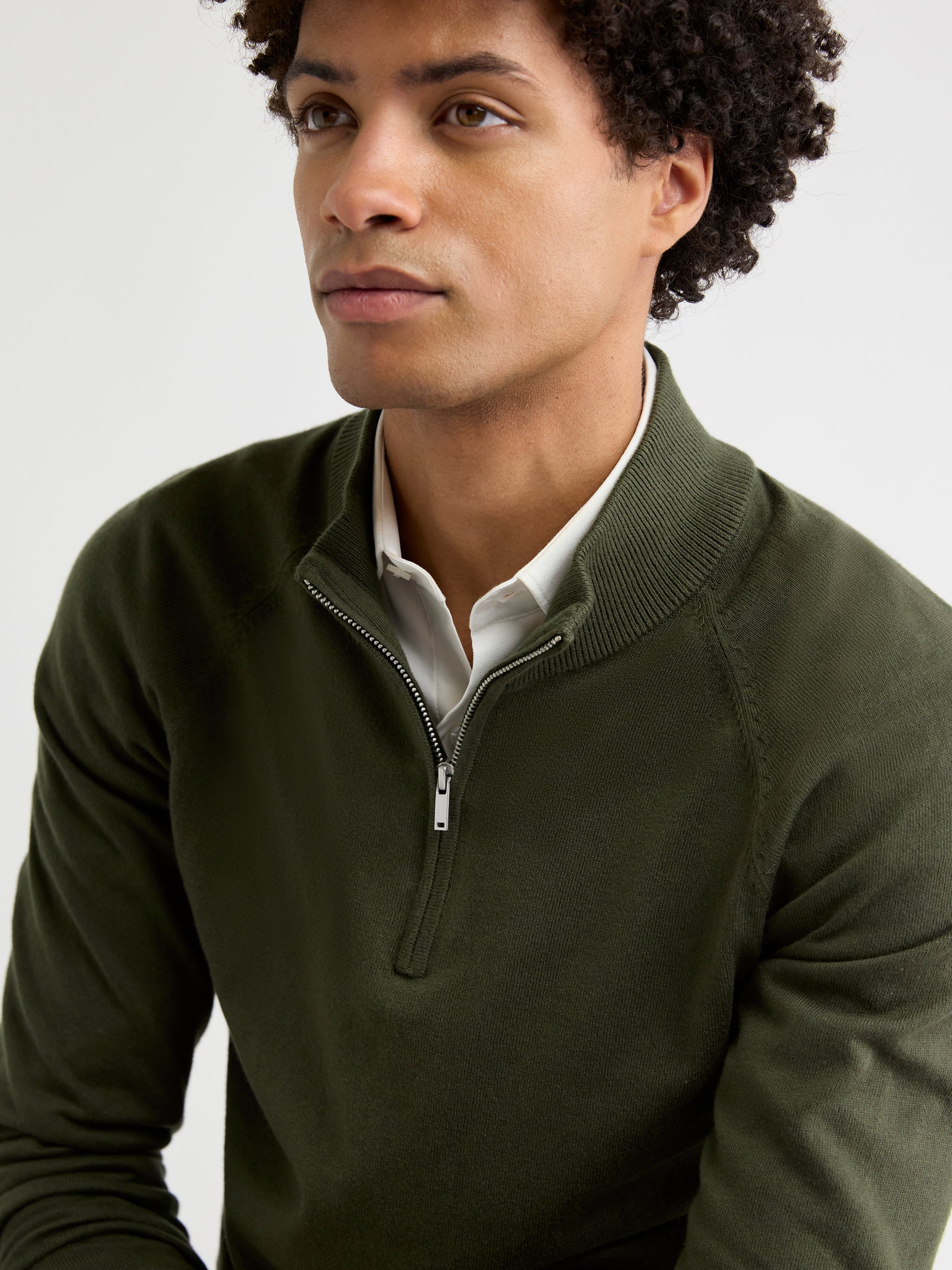Long-Sleeve Quarter-Zip Mock-Neck Sweater rw&co Special Promo Price