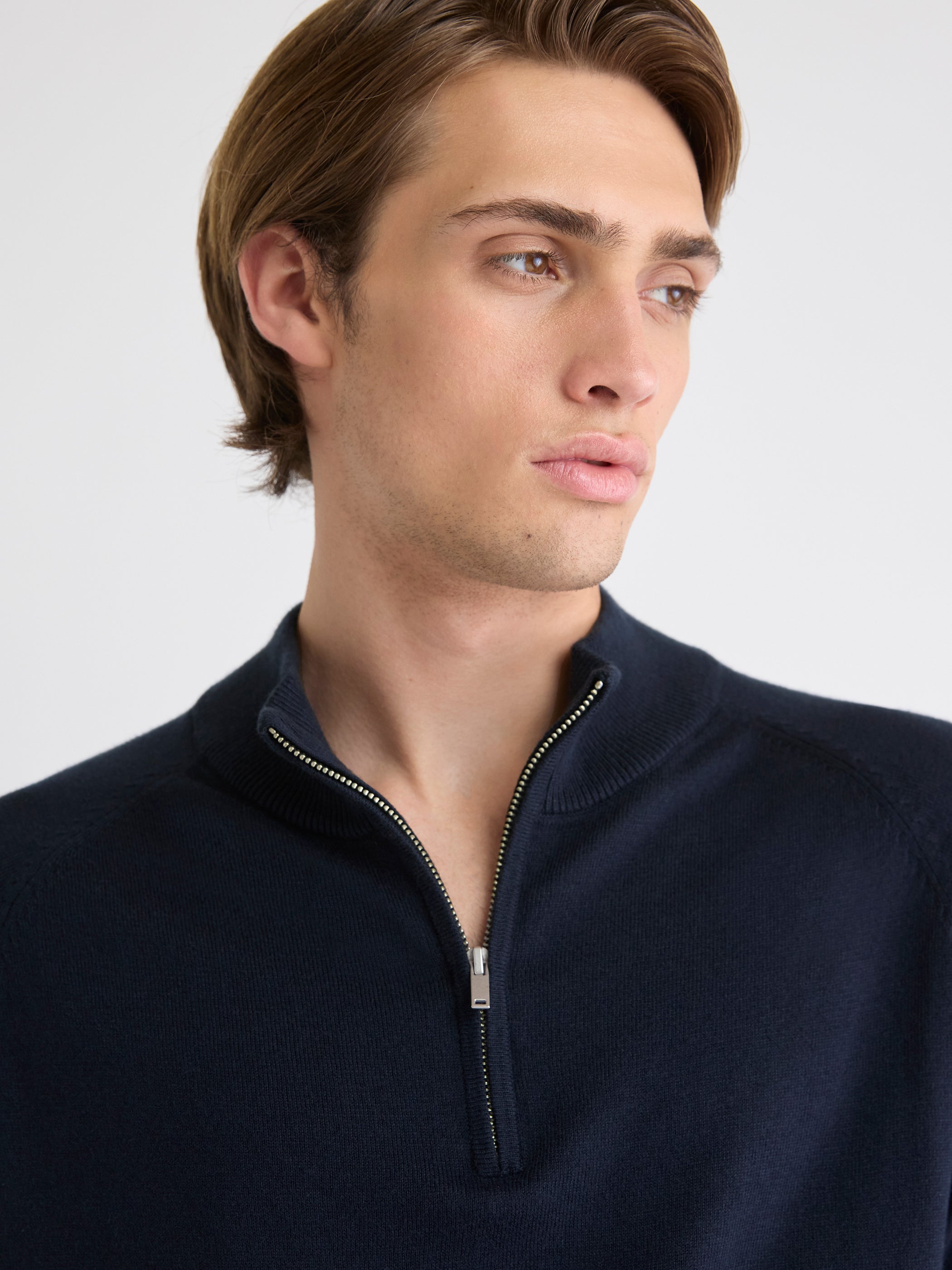 Long-Sleeve Quarter-Zip Mock-Neck Sweater rw&co Special Promo Price