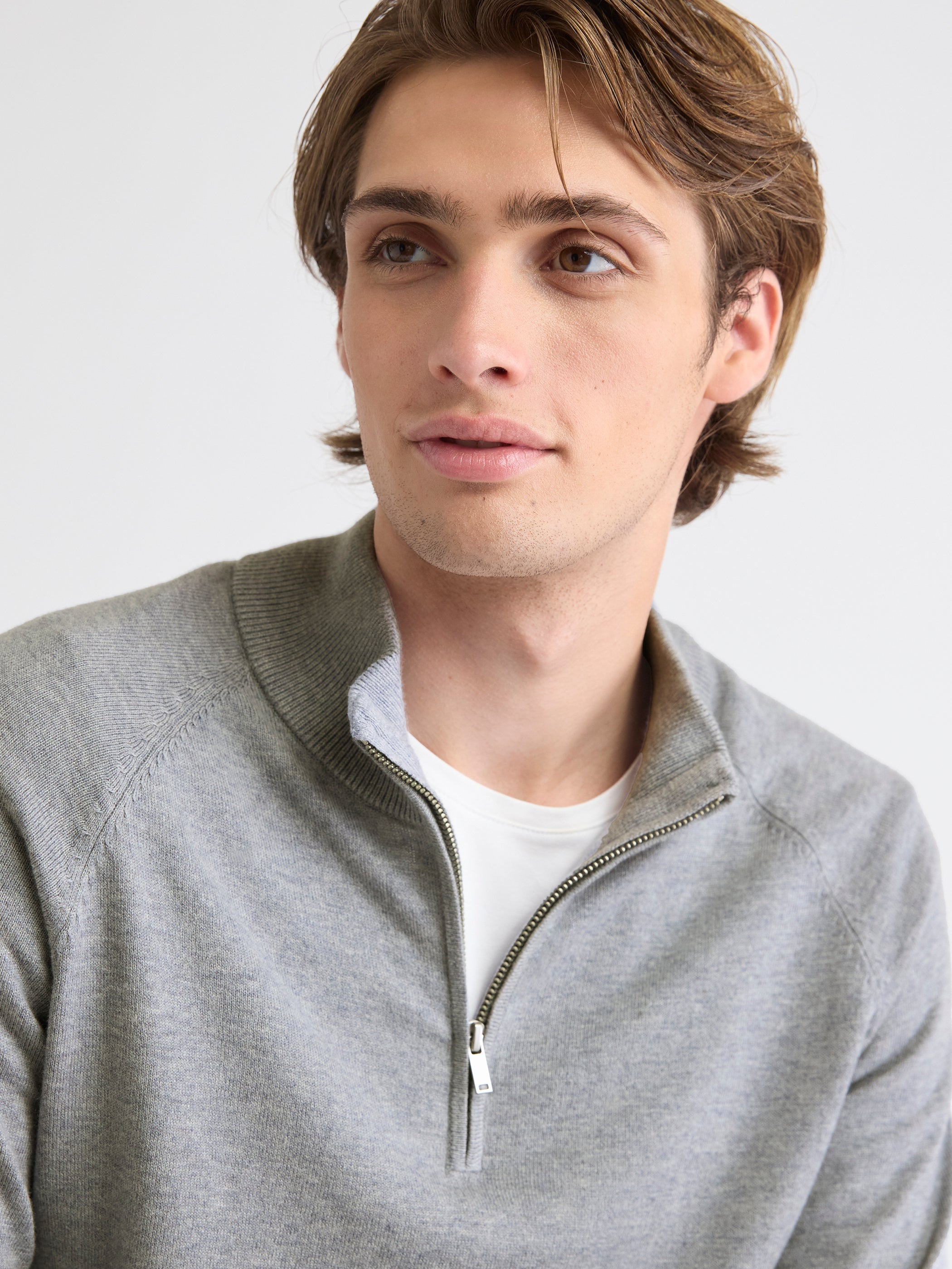 Long-Sleeve Quarter-Zip Mock-Neck Sweater rw&co Special Promo Price