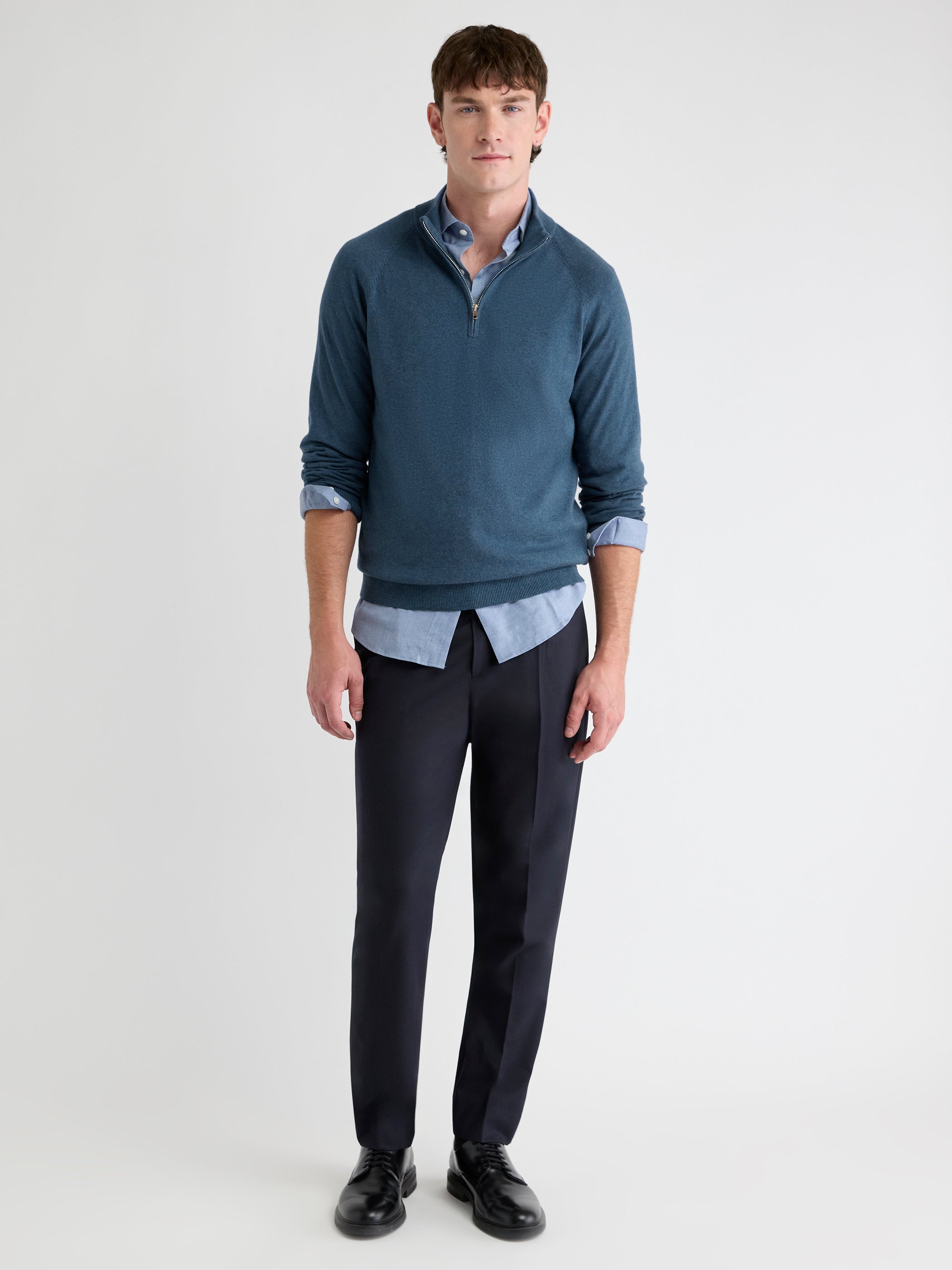Long-Sleeve Quarter-Zip Mock-Neck Sweater rw&co Special Promo Price