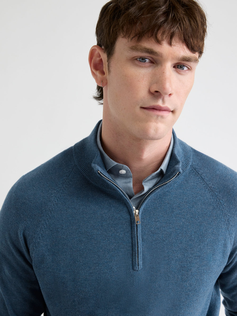 Long-Sleeve Quarter-Zip Mock-Neck Sweater rw&co Special Promo Price