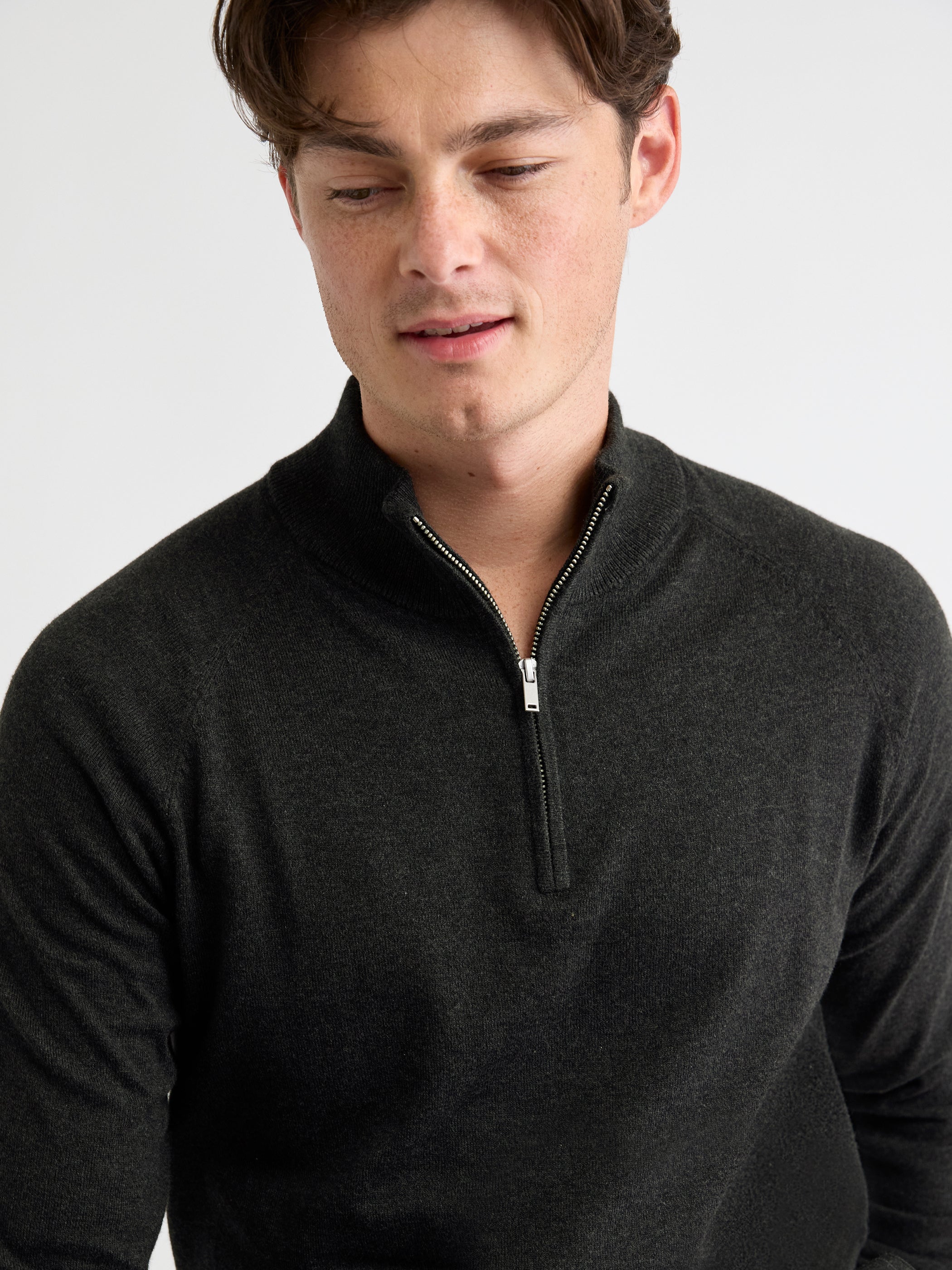 Long-Sleeve Quarter-Zip Mock-Neck Sweater rw&co Special Promo Price